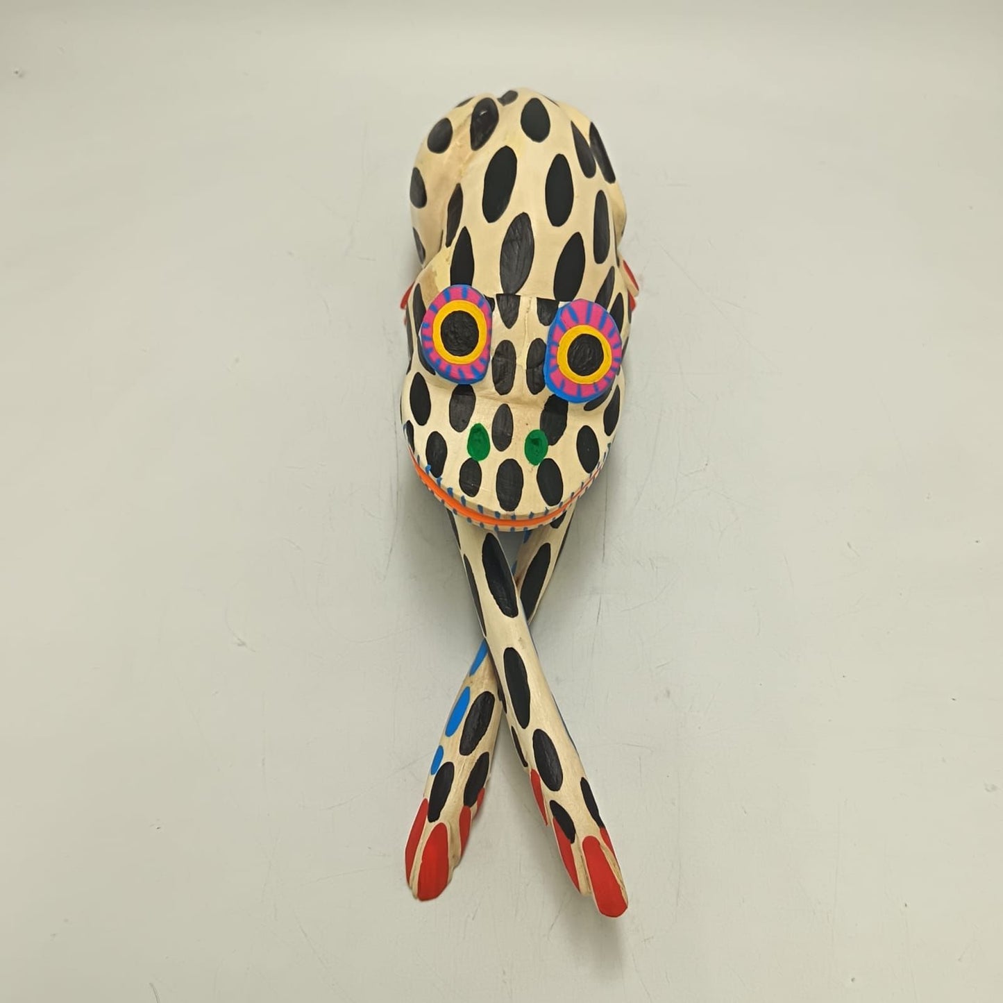 Oaxacan Wood Carving Hand Made, Frog By Armando Jimenez PP9152