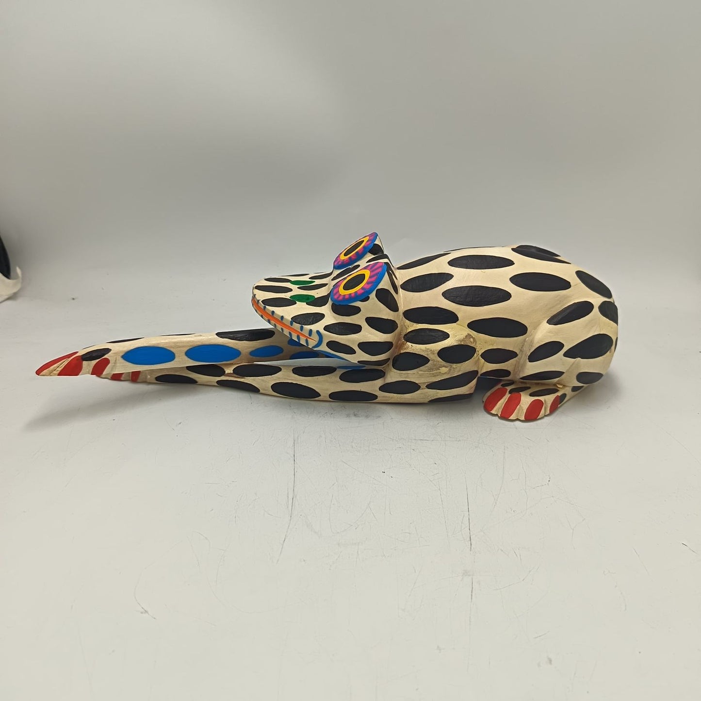 Oaxacan Wood Carving Hand Made, Frog By Armando Jimenez PP9152