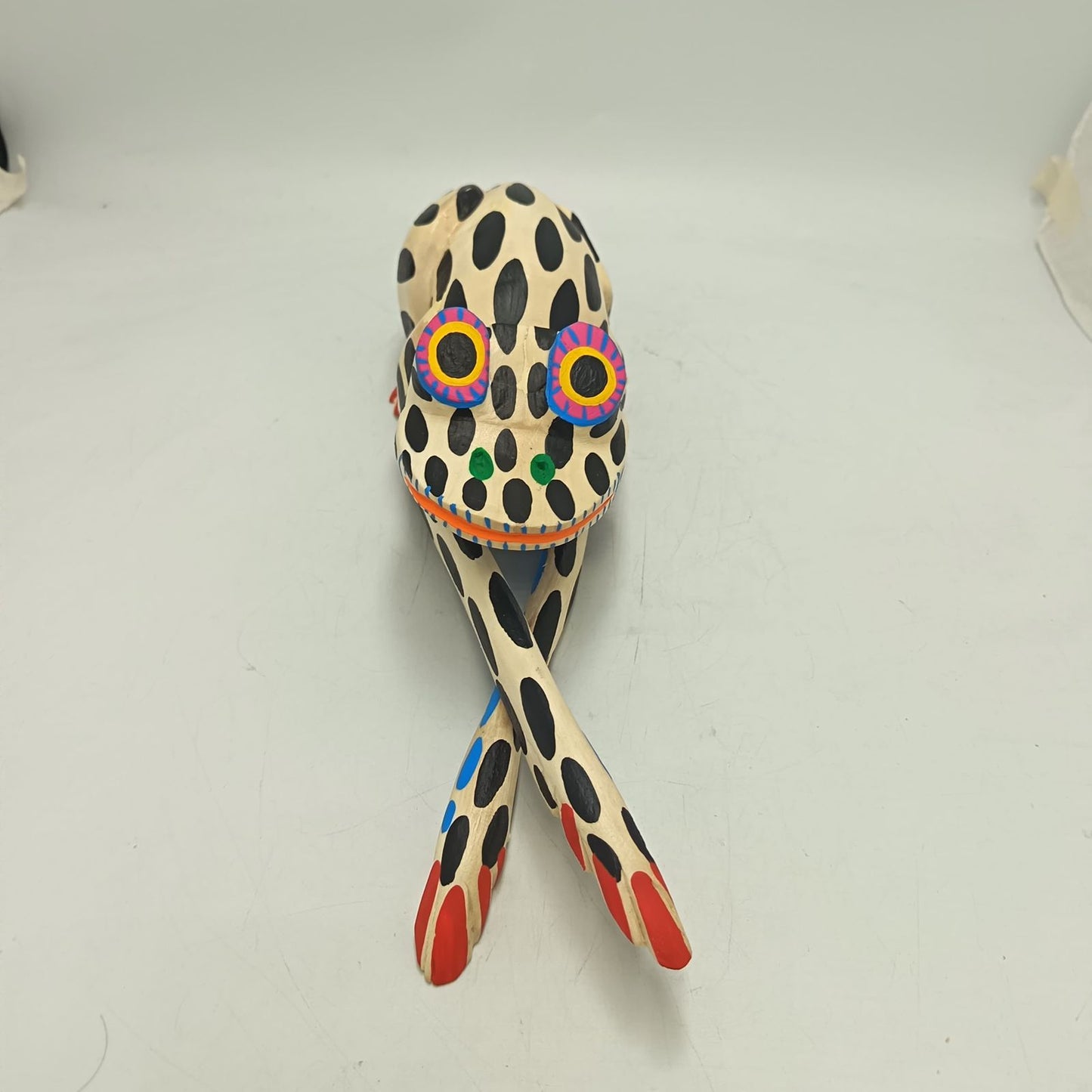 Oaxacan Wood Carving Hand Made, Frog By Armando Jimenez PP9152