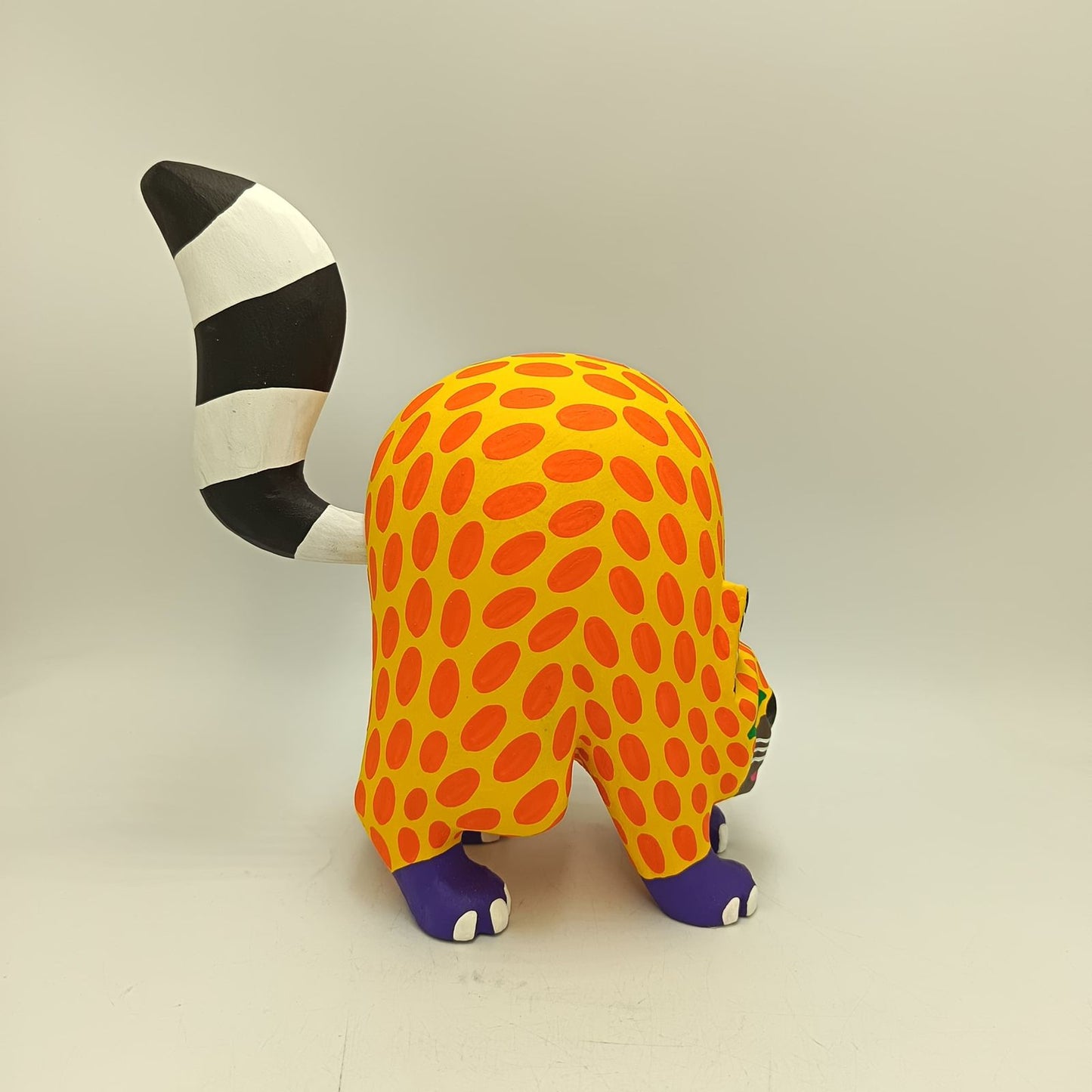 Oaxacan Wood Carving Hand Made, Cat By Armando Jimenez PP9161
