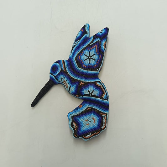 Mexican Huichol Hand Beaded Hummingbird By Mayola Villa Lopez PP9166