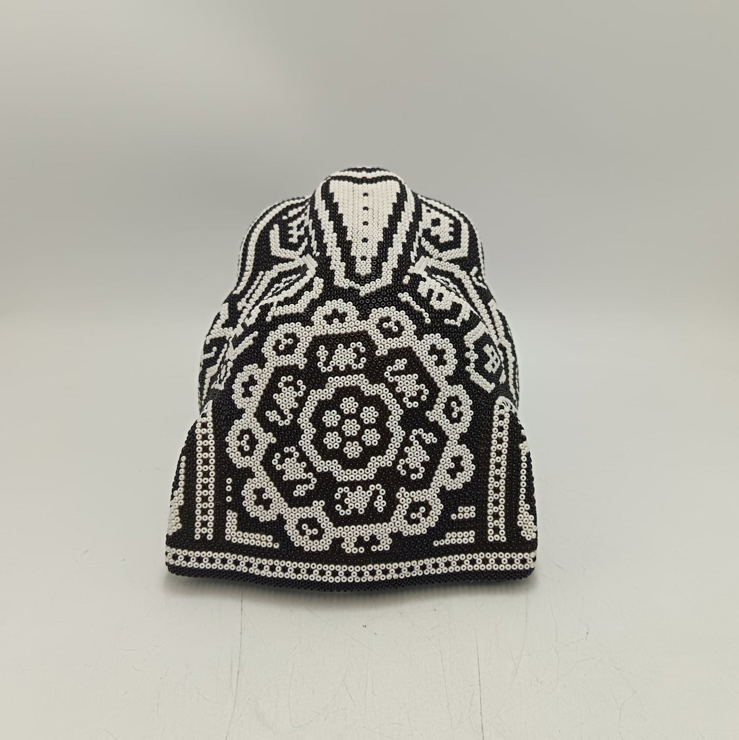 Mexican Folk Art Huichol Beaded Jaguar Head By Mayola Villa Lopez PP9176 Oaxaca