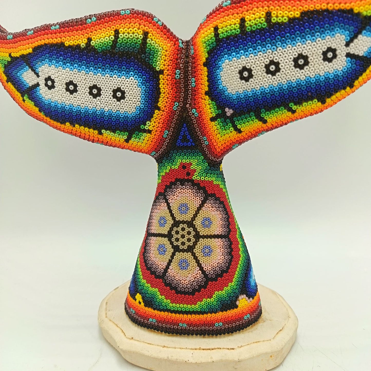 Mexican Folk Art Huichol Beaded Whale Tail By Mayola Villa Lopez PP9184