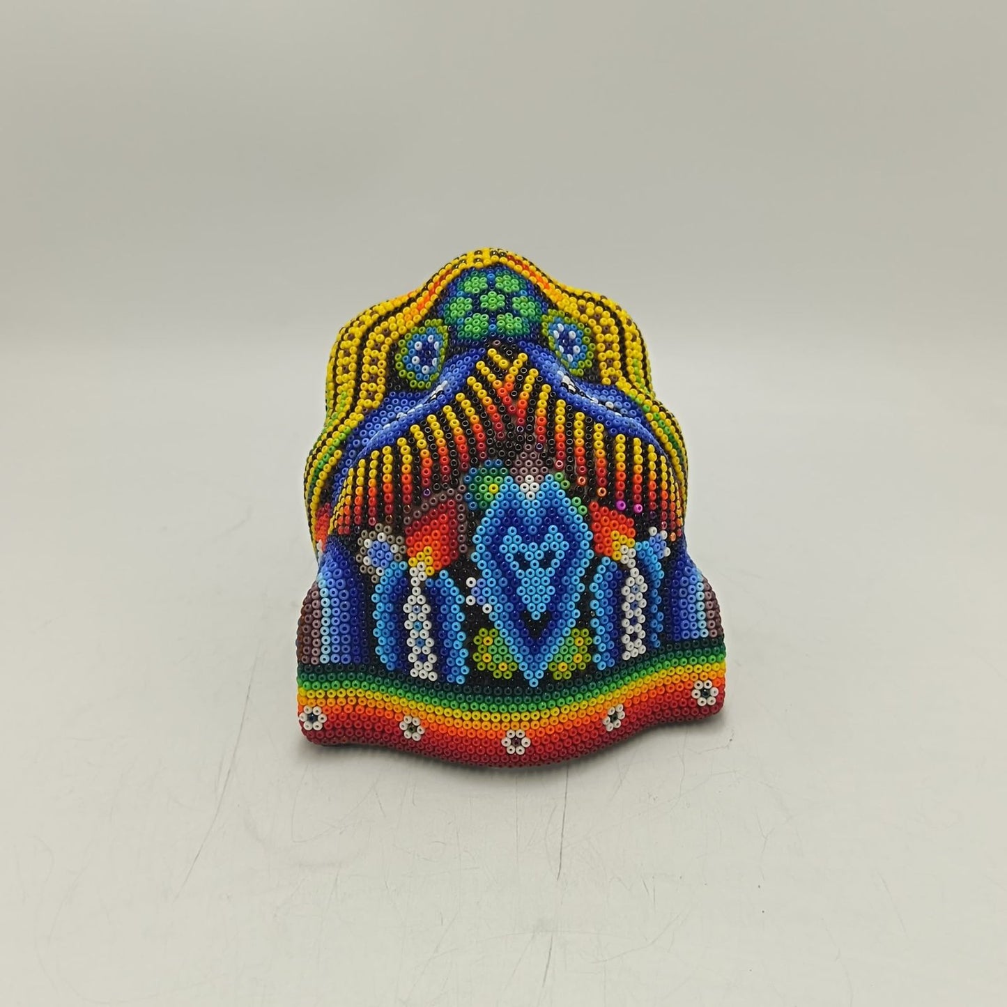 Mexican Huichol Hand Beaded Jaguar Head By Santos Bautista PP9190 Oaxaca