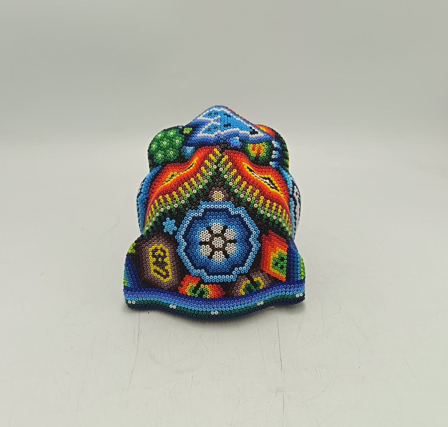 Mexican Huichol Hand Beaded Jaguar Head By Santos Bautista PP9193 Oaxaca