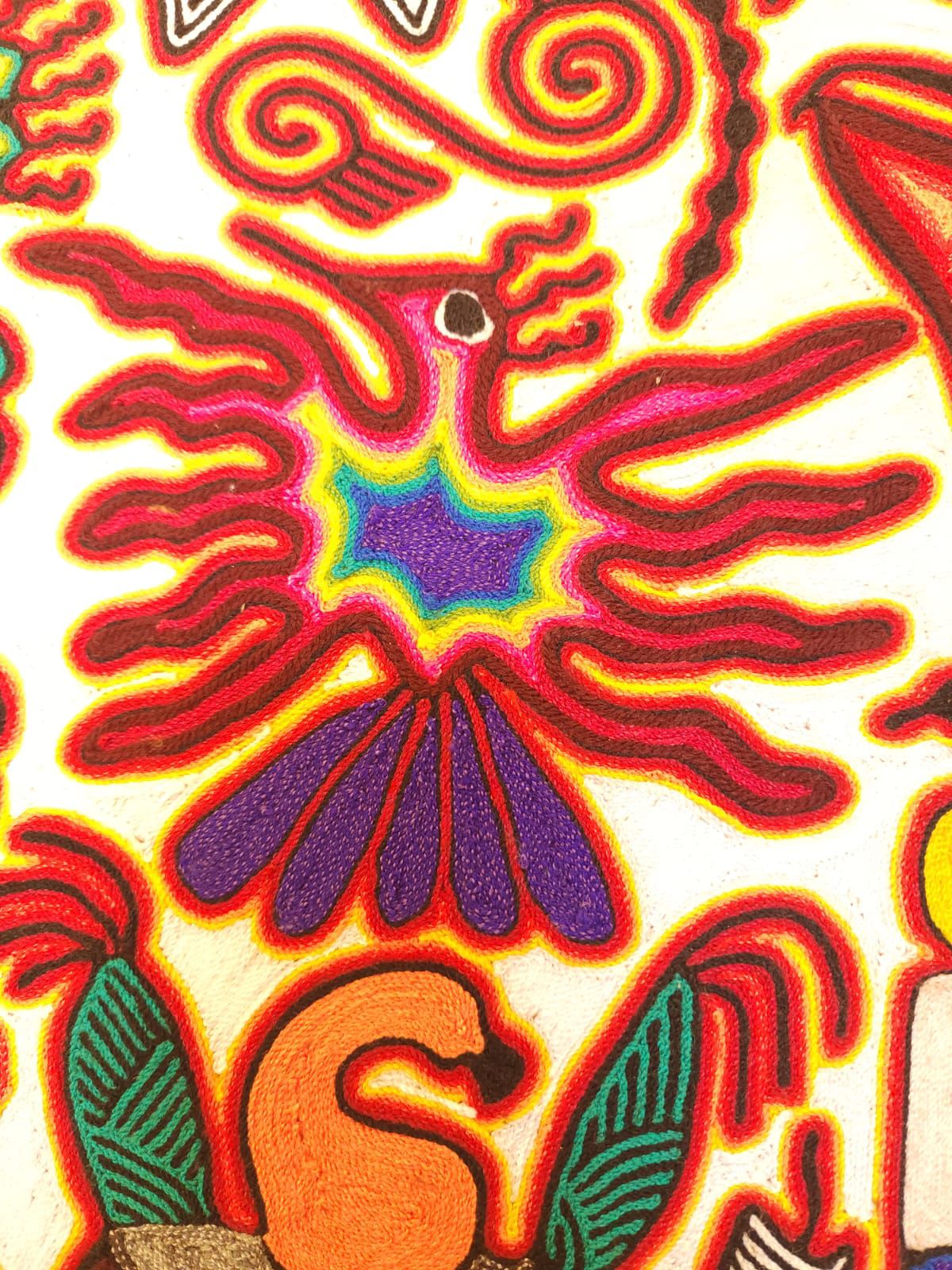 Mexican Folk Art Huichol Yarn Painting by Cooperativa Zitacua PP9206