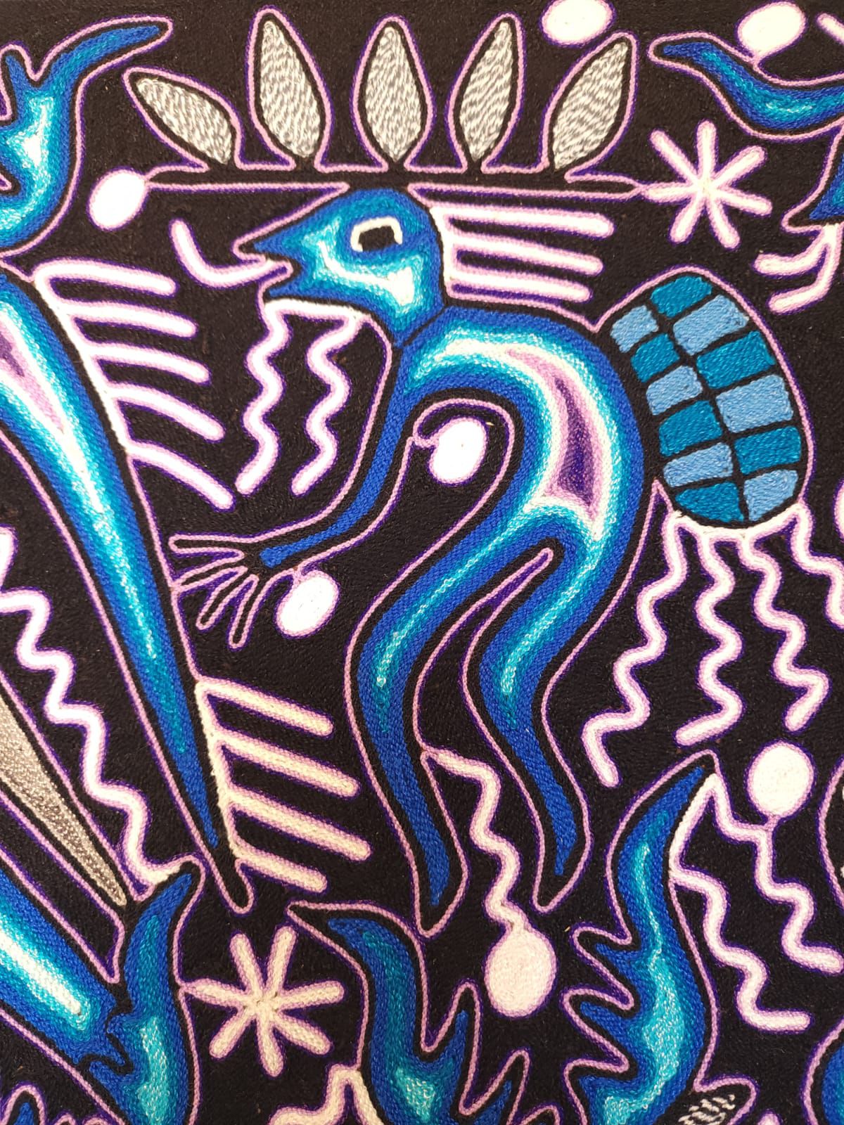 Mexican Folk Art Huichol Yarn Painting by Cooperativa Zitacua PP9207