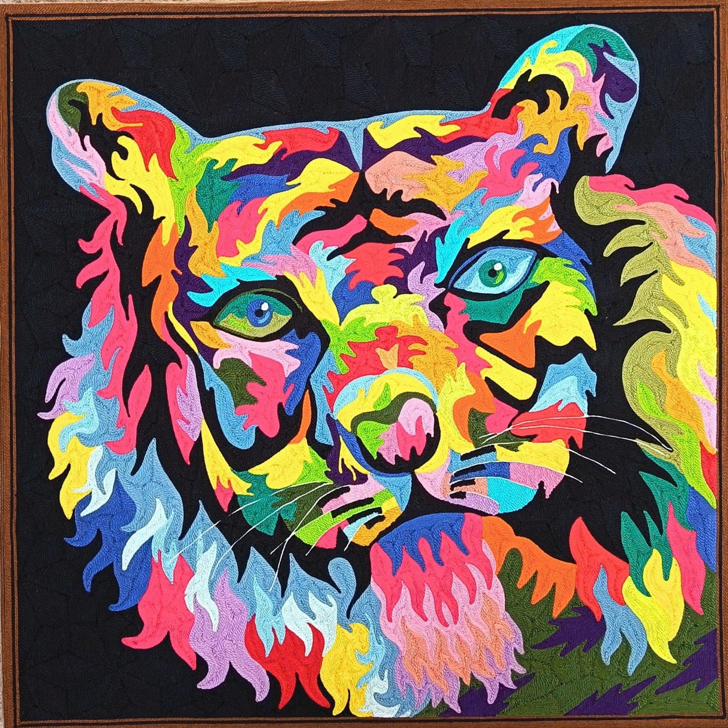 Huichol Yarn Painting Mexican Folk Art By Alfredo Meraz Reyna PP9212 Oaxaca