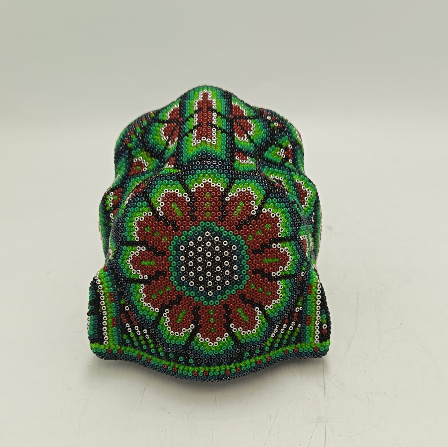 Huichol Mexican Hand Beaded Jaguar Head By Isandro Villa Lopez PP9214