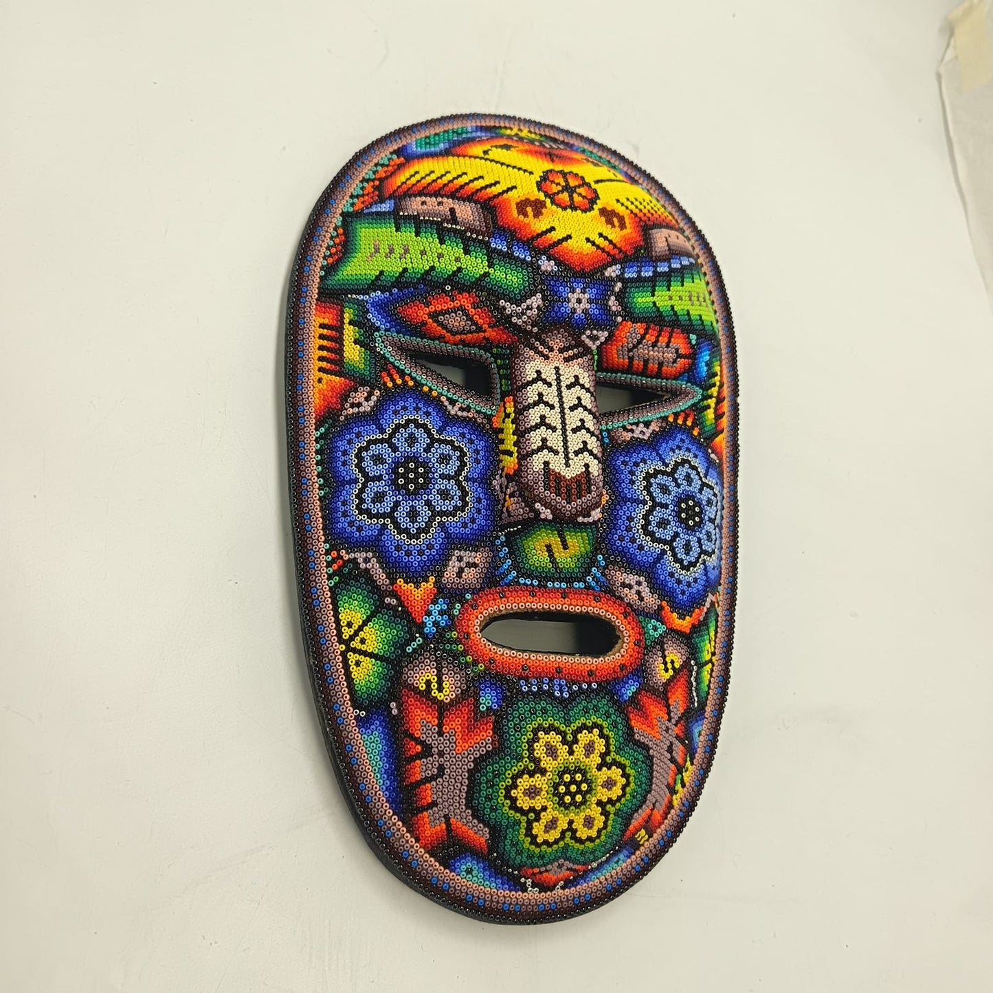 Mexican Huichol Hand Beaded Mask By Isandro Villa Lopez PP9219