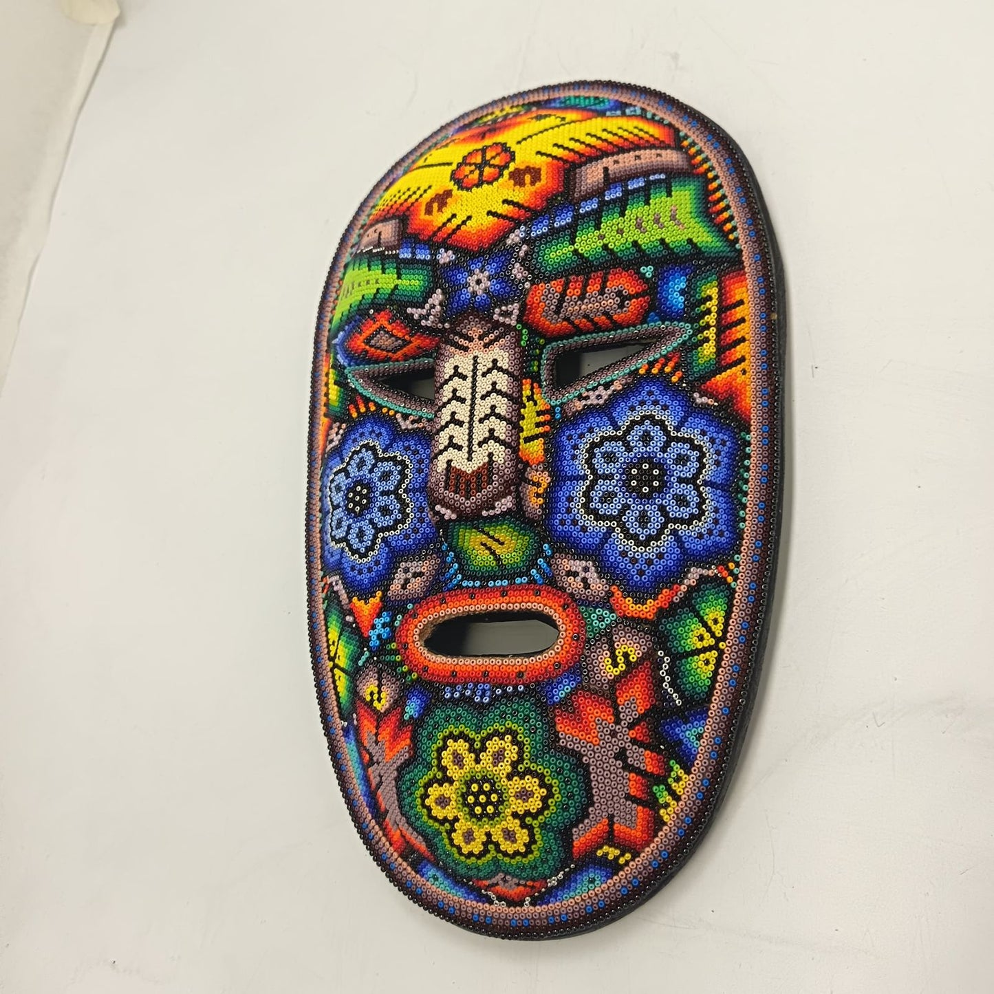 Mexican Huichol Hand Beaded Mask By Isandro Villa Lopez PP9219