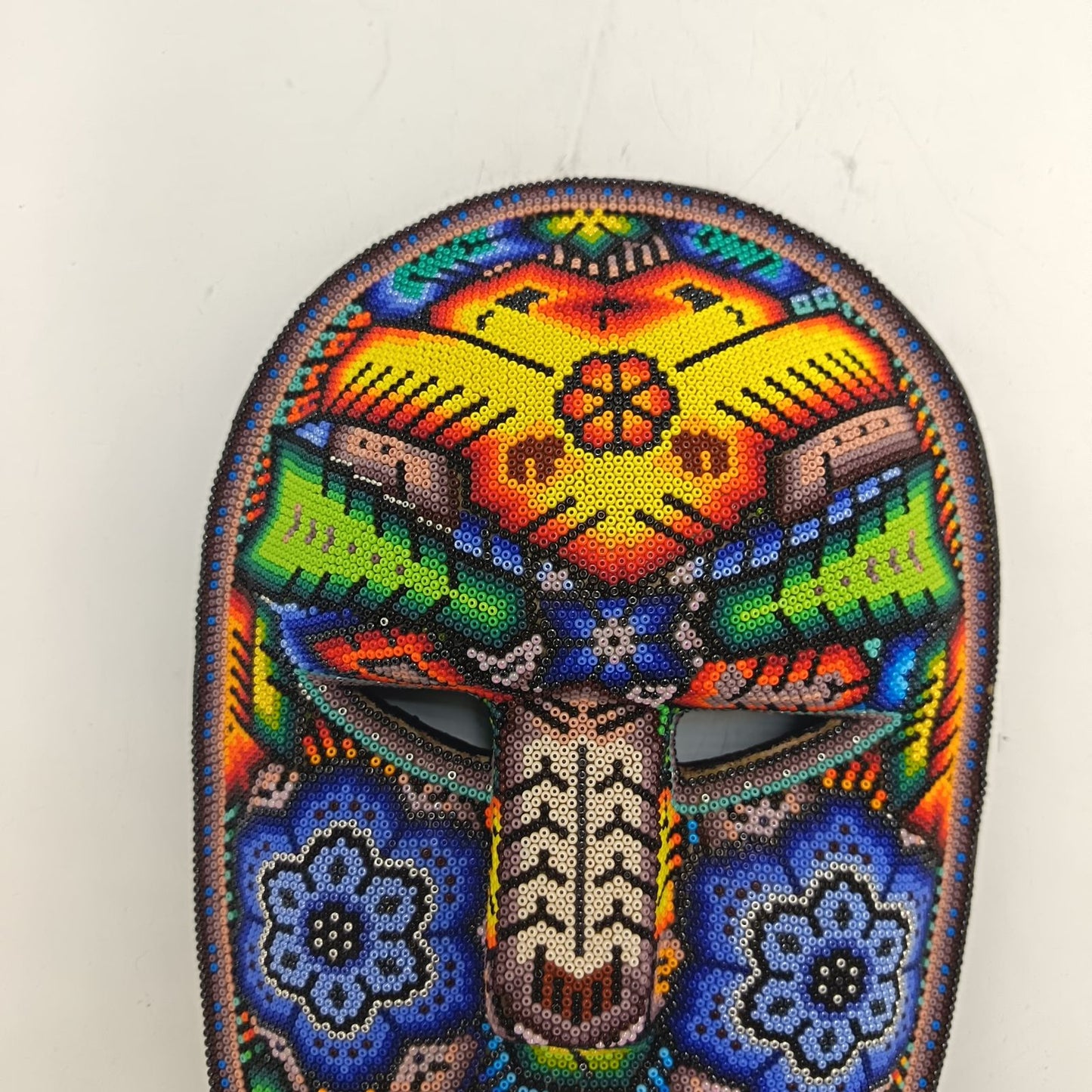 Mexican Huichol Hand Beaded Mask By Isandro Villa Lopez PP9219