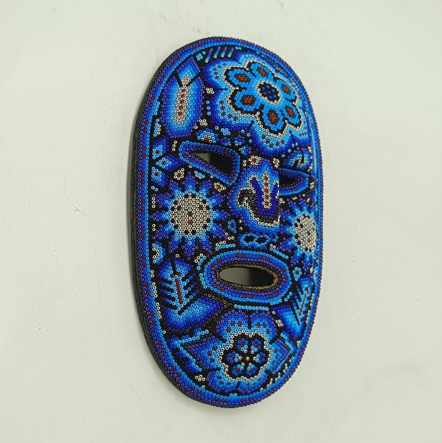 Mexican Huichol Hand Beaded Mask By Isandro Villa Lopez PP9220