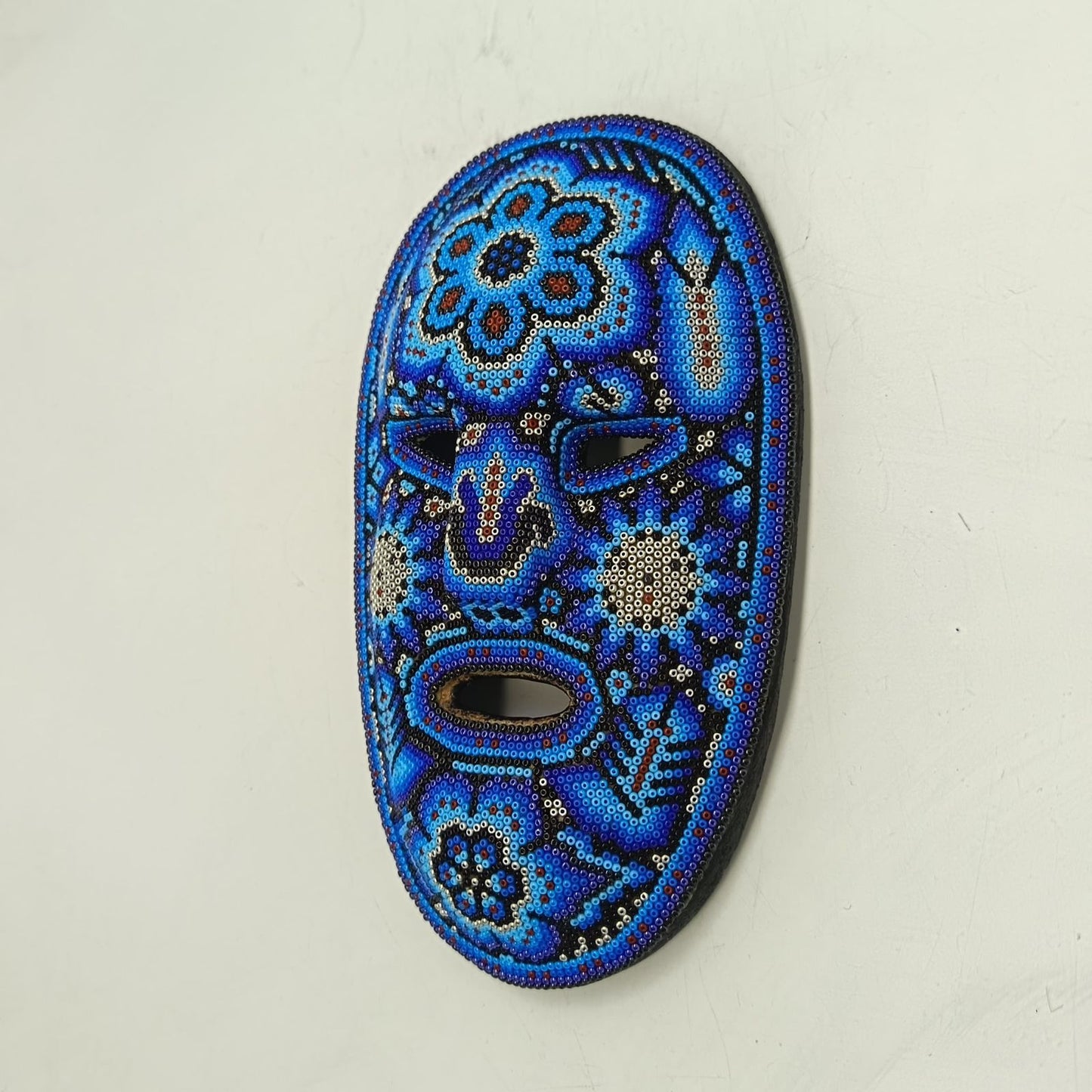 Mexican Huichol Hand Beaded Mask By Isandro Villa Lopez PP9220