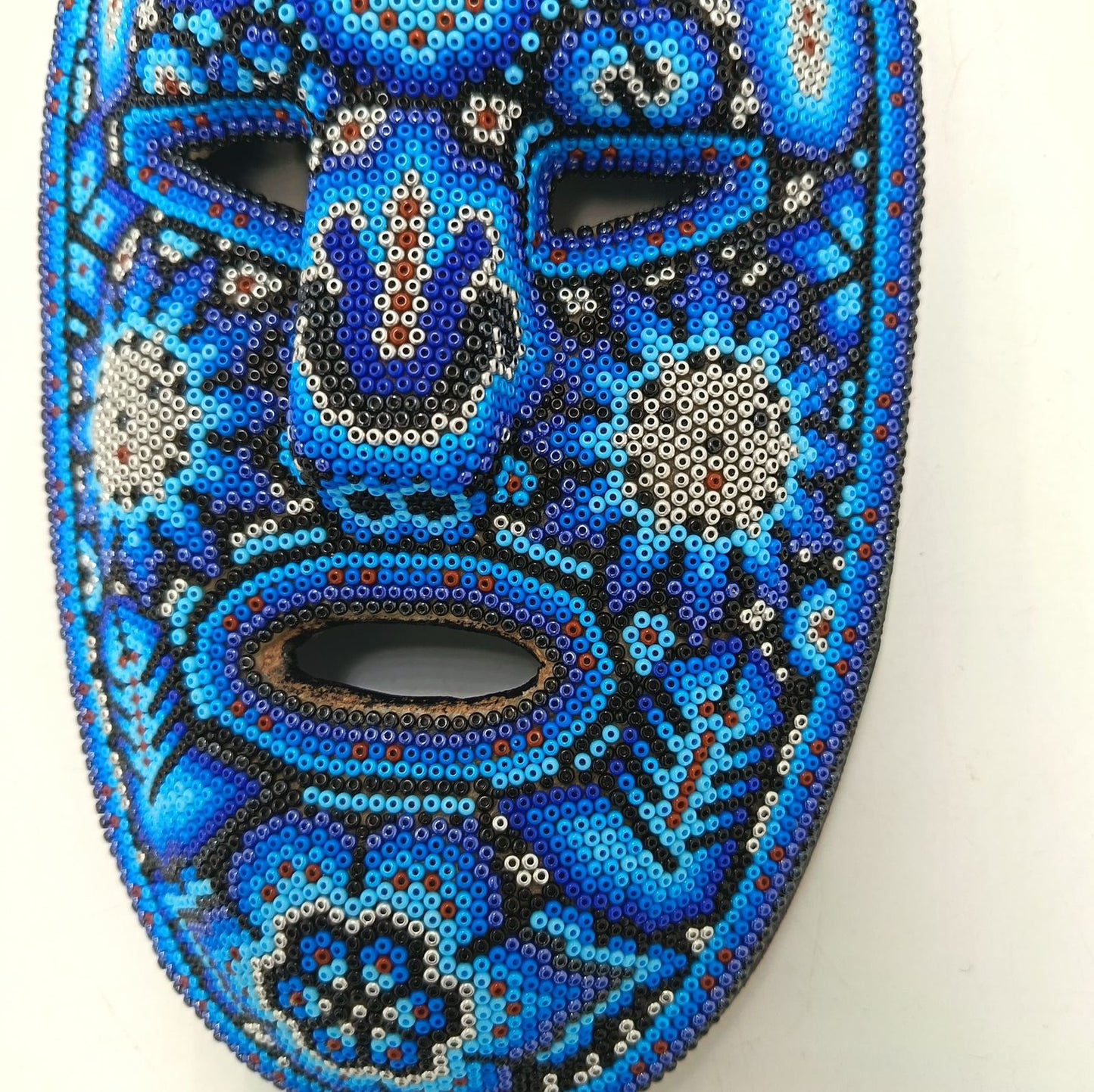 Mexican Huichol Hand Beaded Mask By Isandro Villa Lopez PP9220