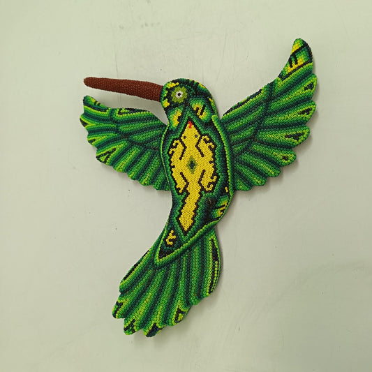 Mexican Huichol Hand Beaded Hummingbird By Isandro Villa Lopez PP9222