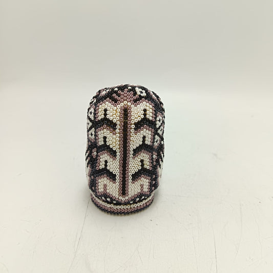 Mexican Huichol Hand Beaded Art, Owl By Isandro Villa Lopez PP9229