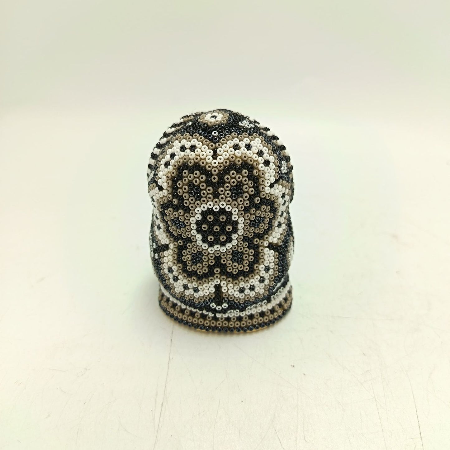 Mexican Huichol Hand Beaded Art, Owl By Isandro Villa Lopez PP9231