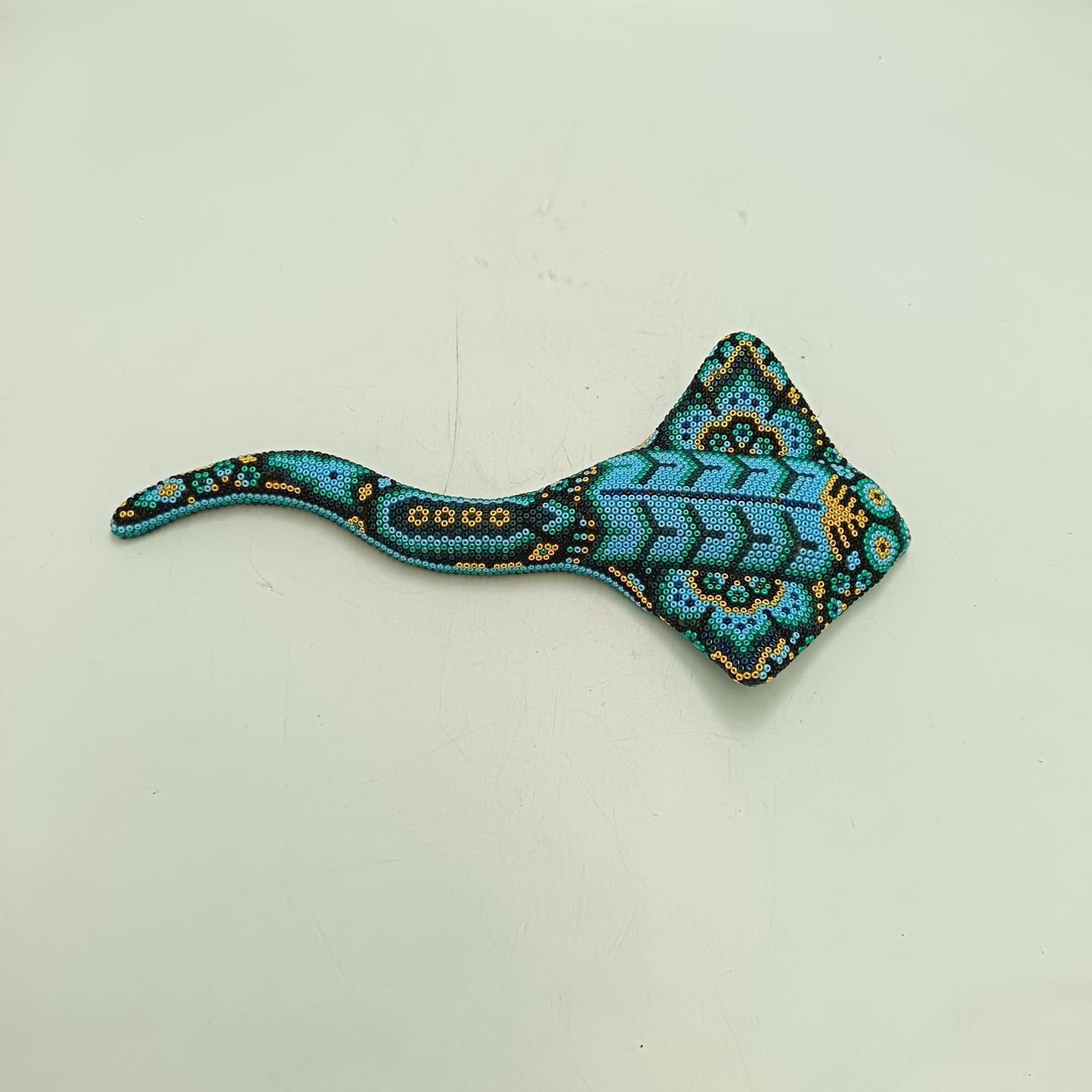 Mexican Huichol Hand Beaded Art, Stingray By Isandro Villa Lopez PP9234