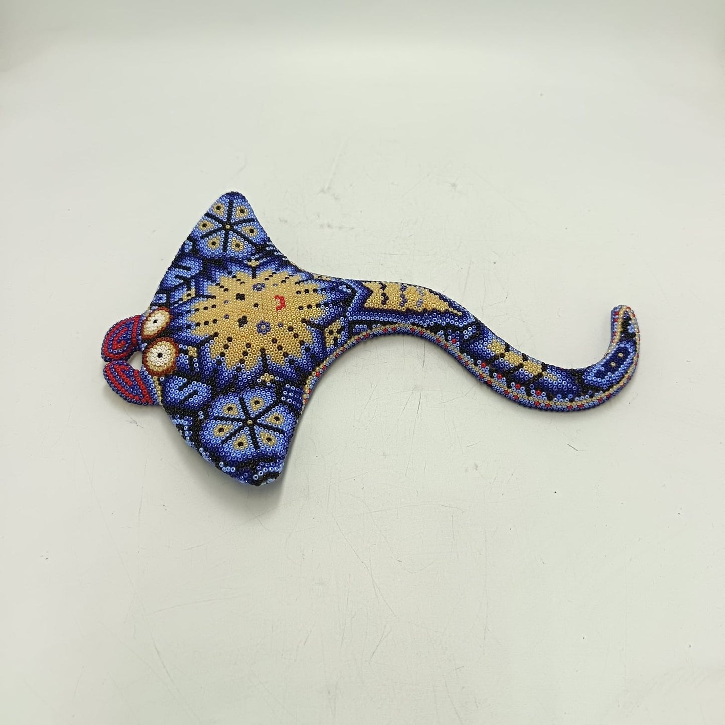 Mexican Huichol Hand Beaded Art, Stingray By Isandro Villa Lopez PP9235
