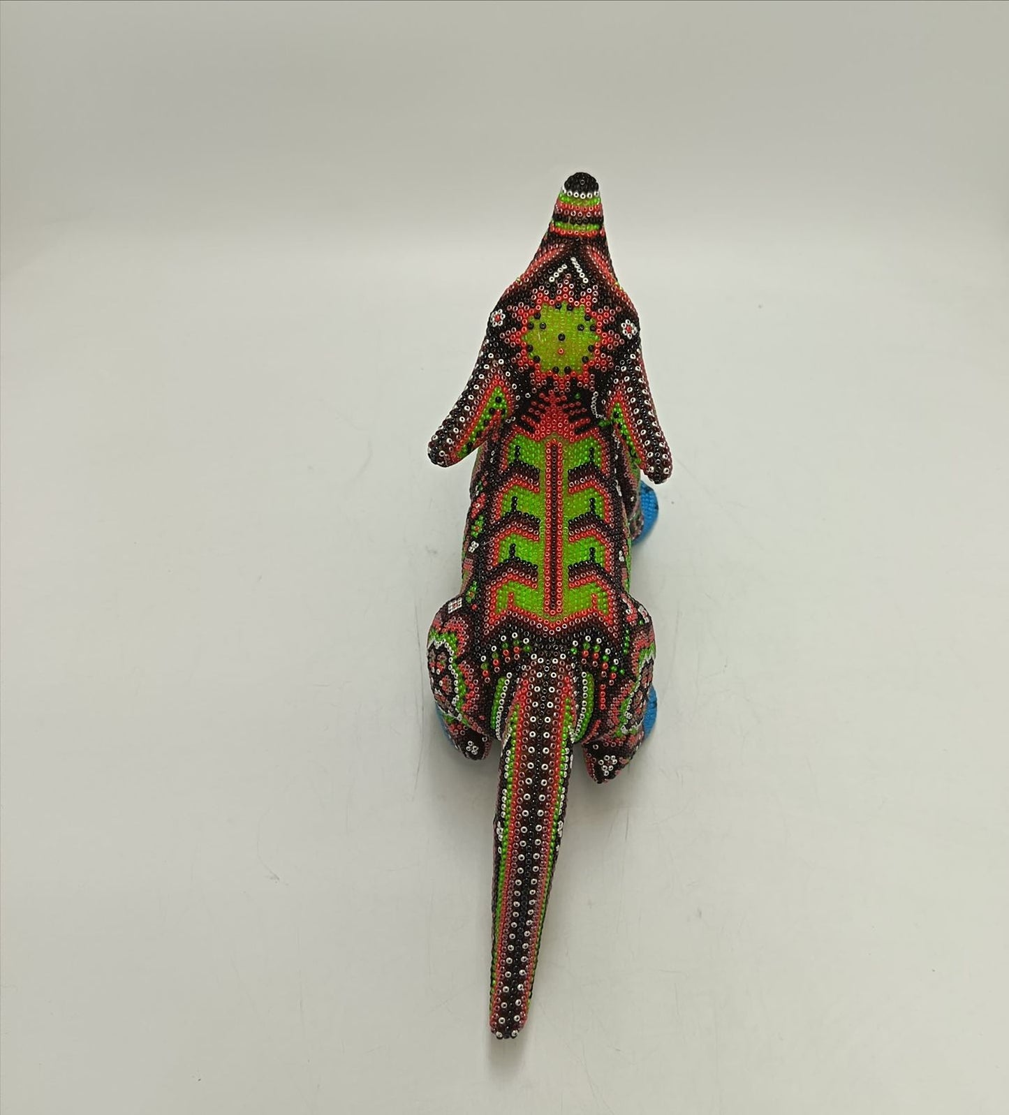 Mexican Huichol Hand Beaded Art, Coyote By Isandro Villa Lopez PP9238