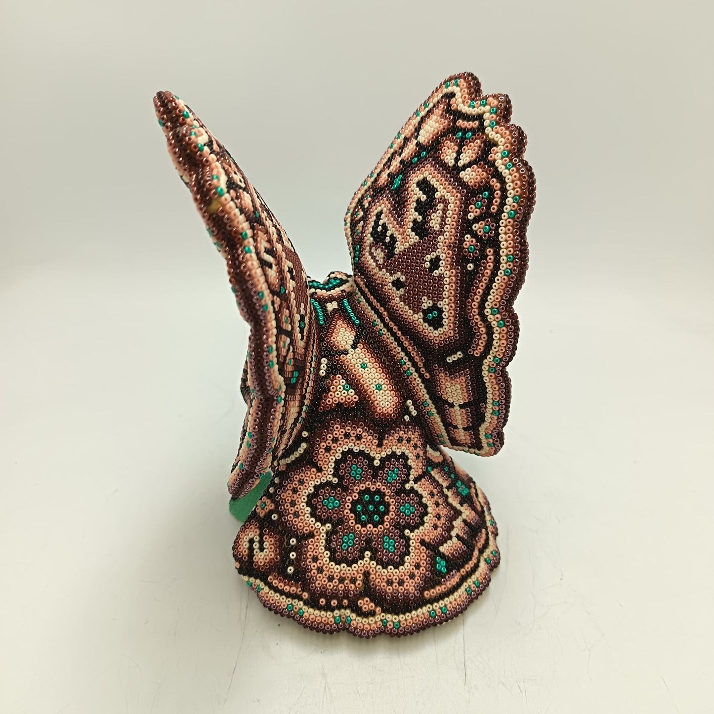 Mexican Huichol Hand Beaded Art, Owl By Isandro Villa Lopez PP9240