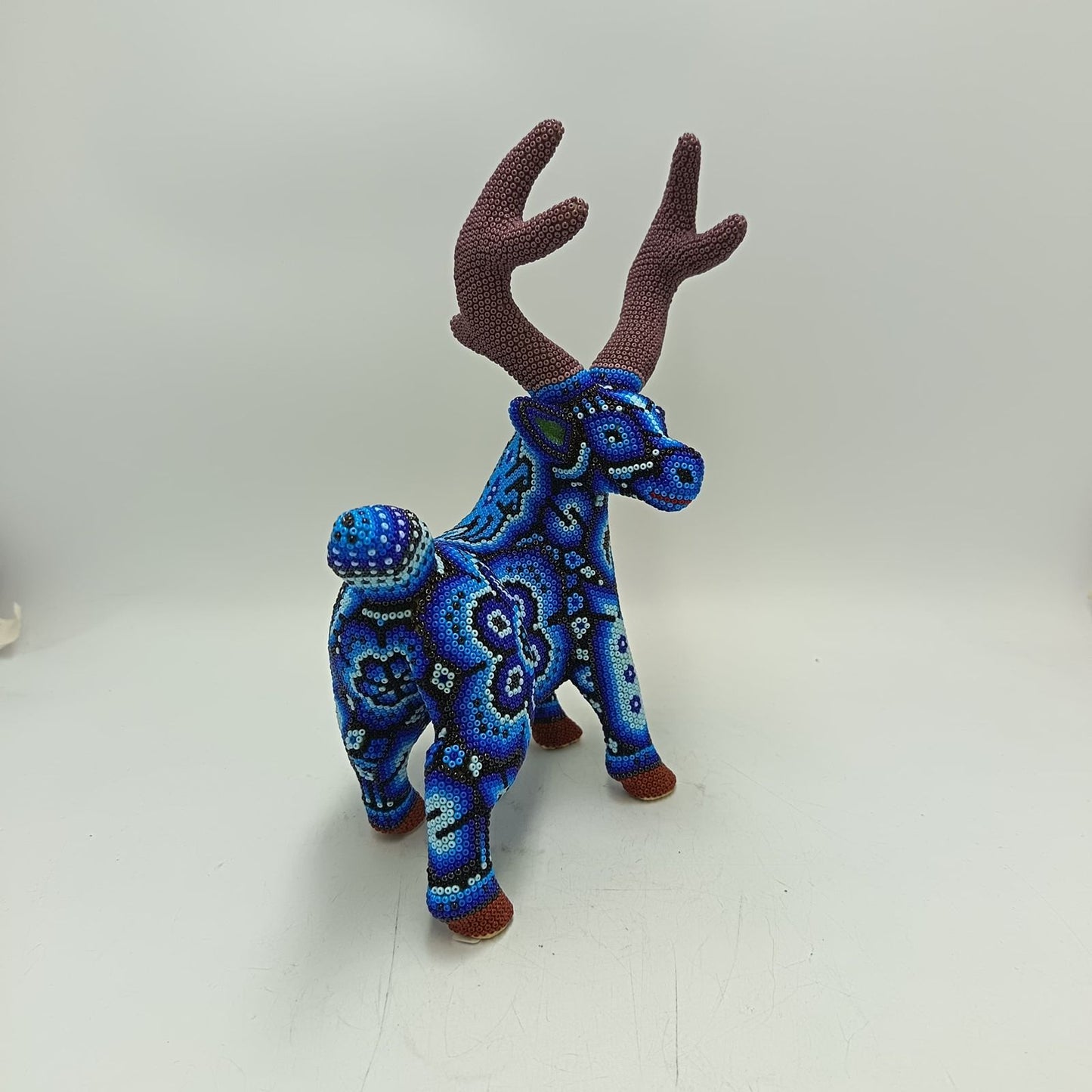 Mexican Huichol Hand Beaded Art, Deer By Isandro Villa Lopez PP9241