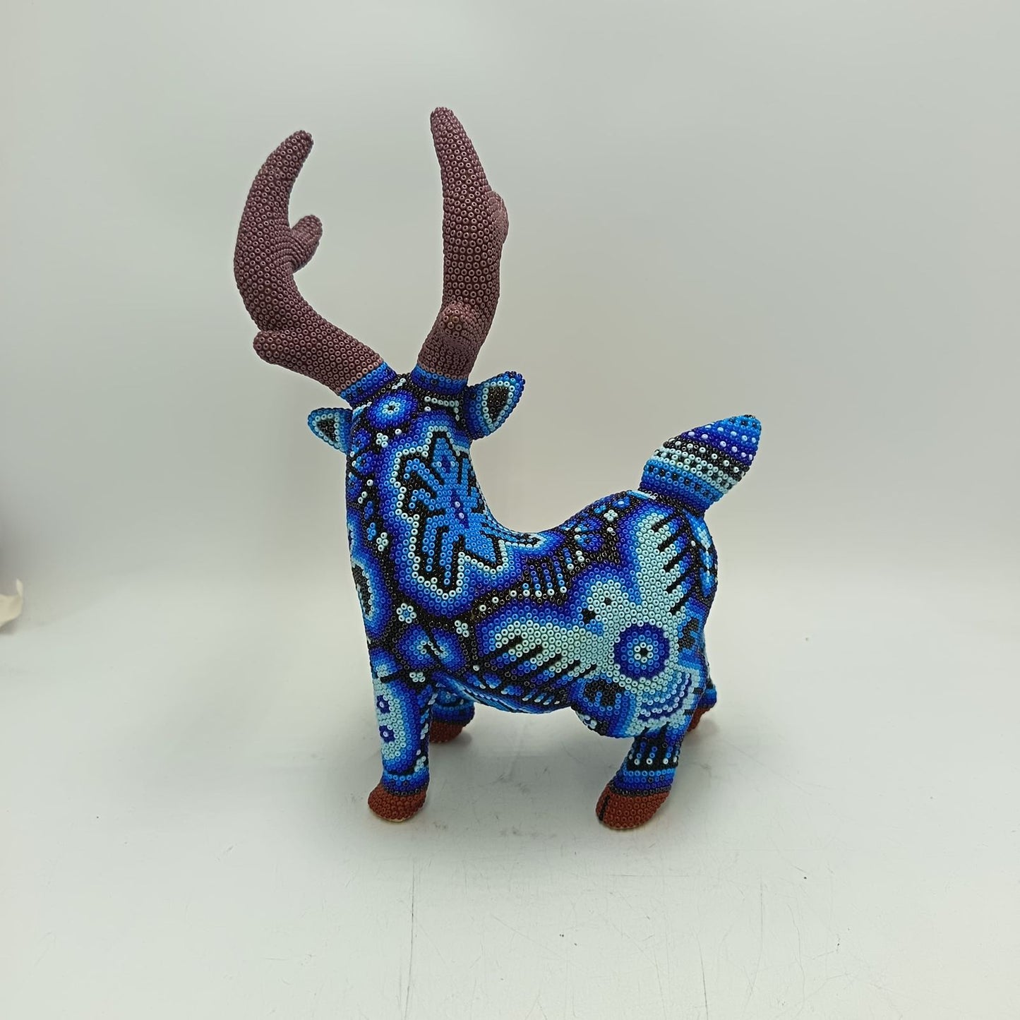 Mexican Huichol Hand Beaded Art, Deer By Isandro Villa Lopez PP9241