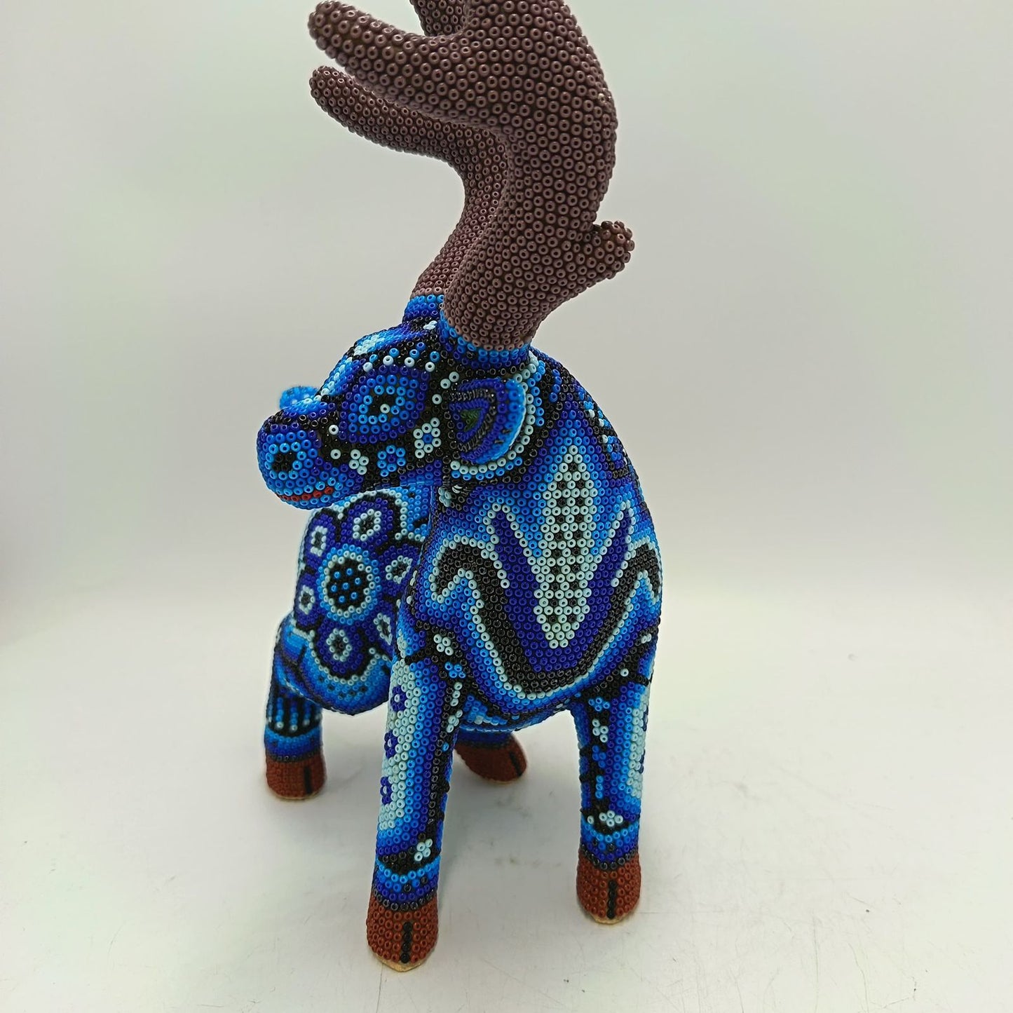 Mexican Huichol Hand Beaded Art, Deer By Isandro Villa Lopez PP9241