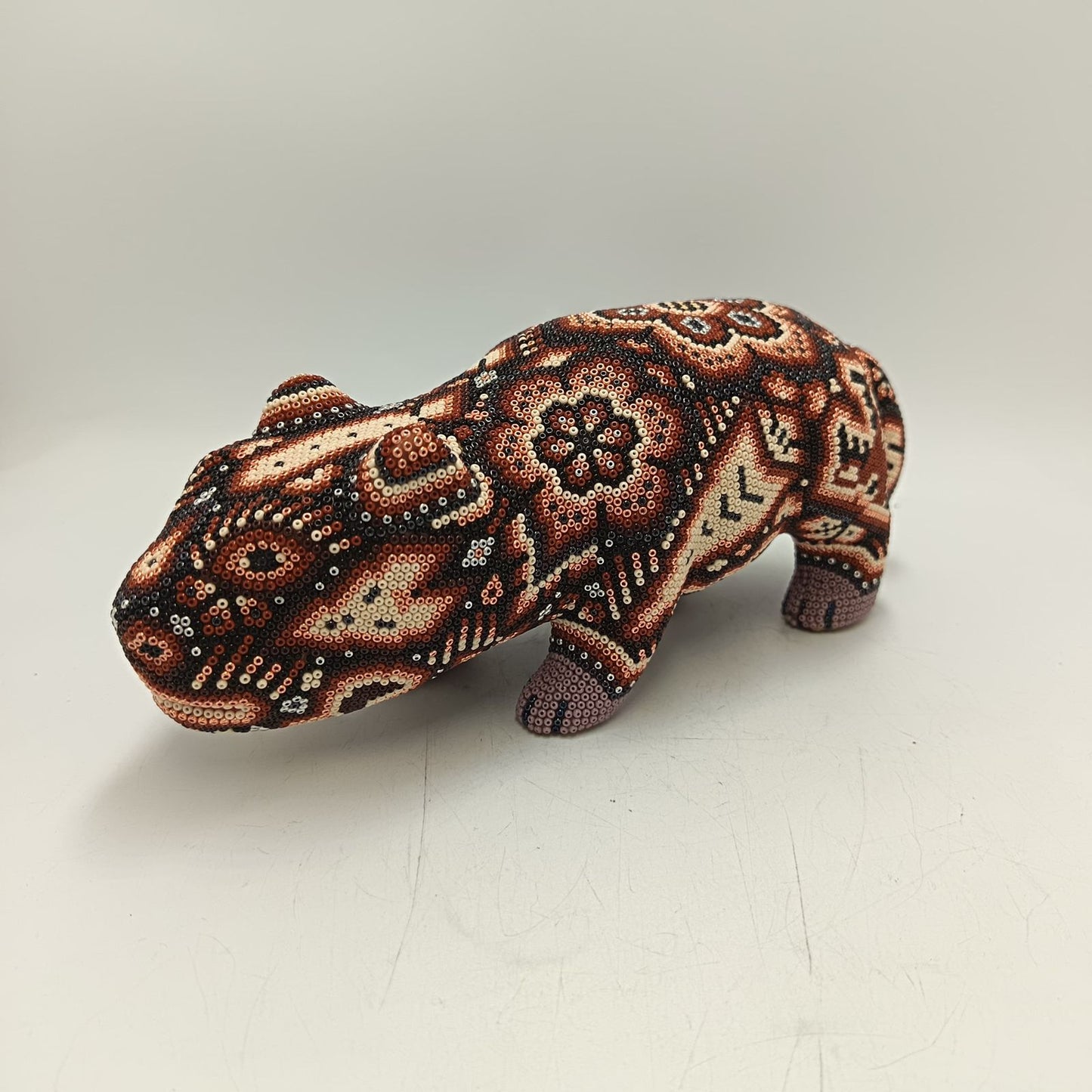 Mexican Huichol Hand Beaded Art, Capybara By Isandro Villa Lopez PP9242