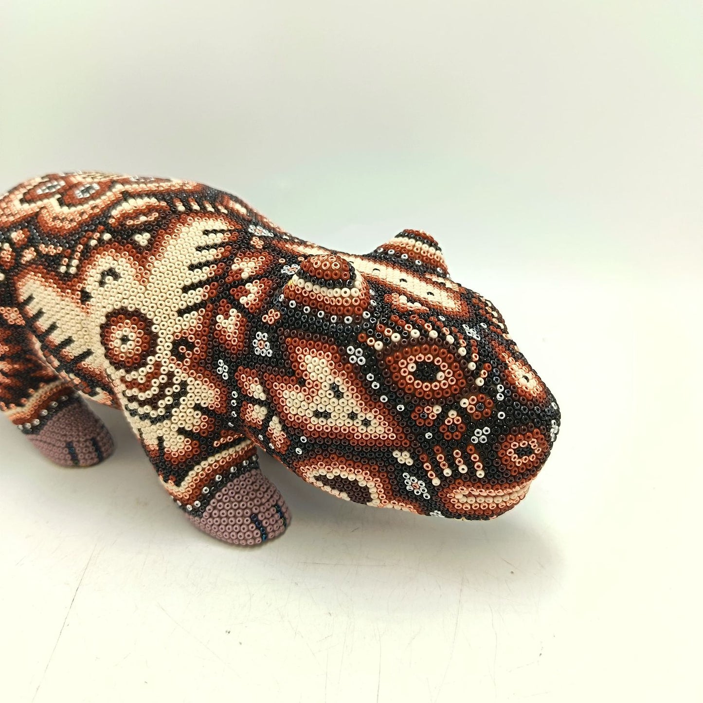 Mexican Huichol Hand Beaded Art, Capybara By Isandro Villa Lopez PP9242