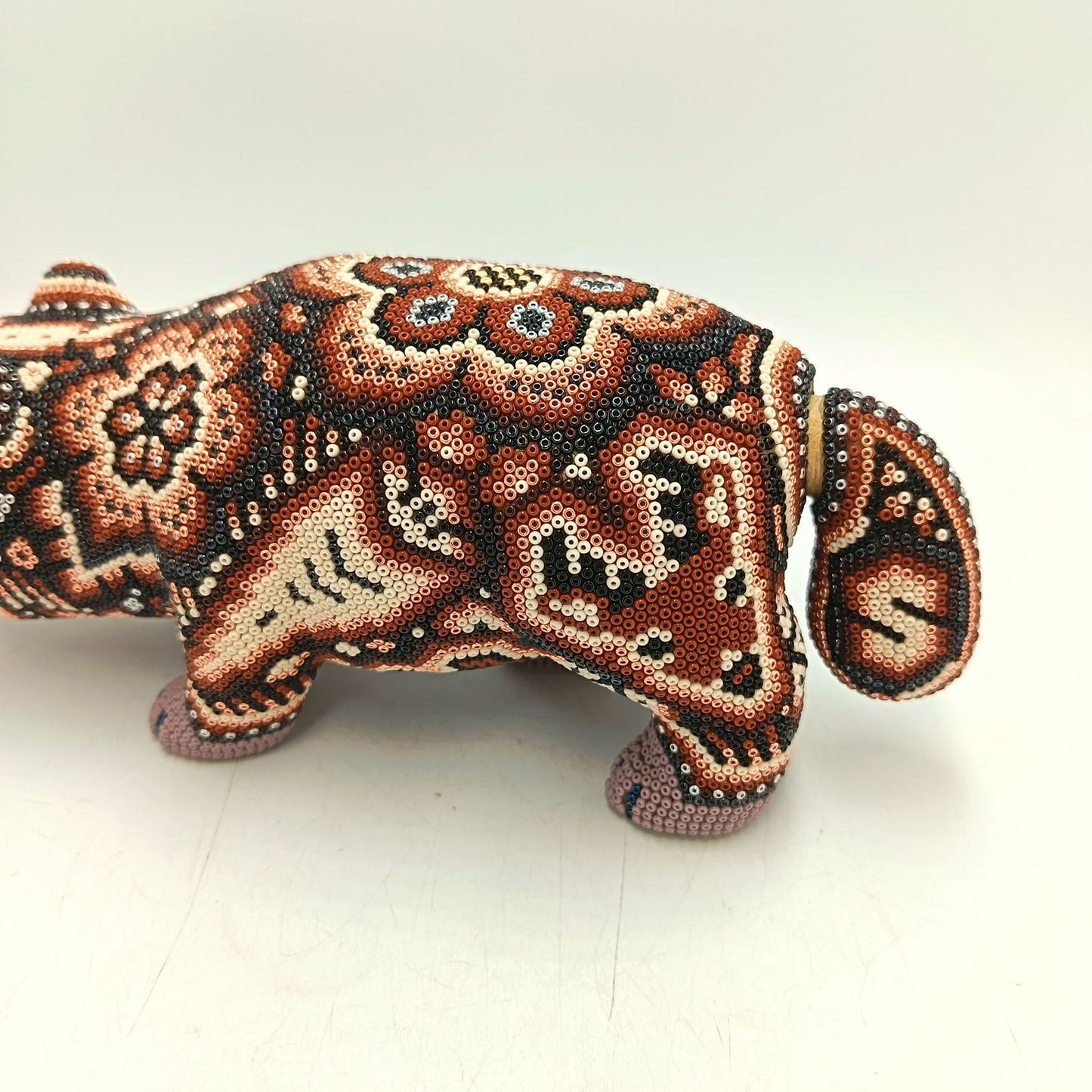 Mexican Huichol Hand Beaded Art, Capybara By Isandro Villa Lopez PP9242