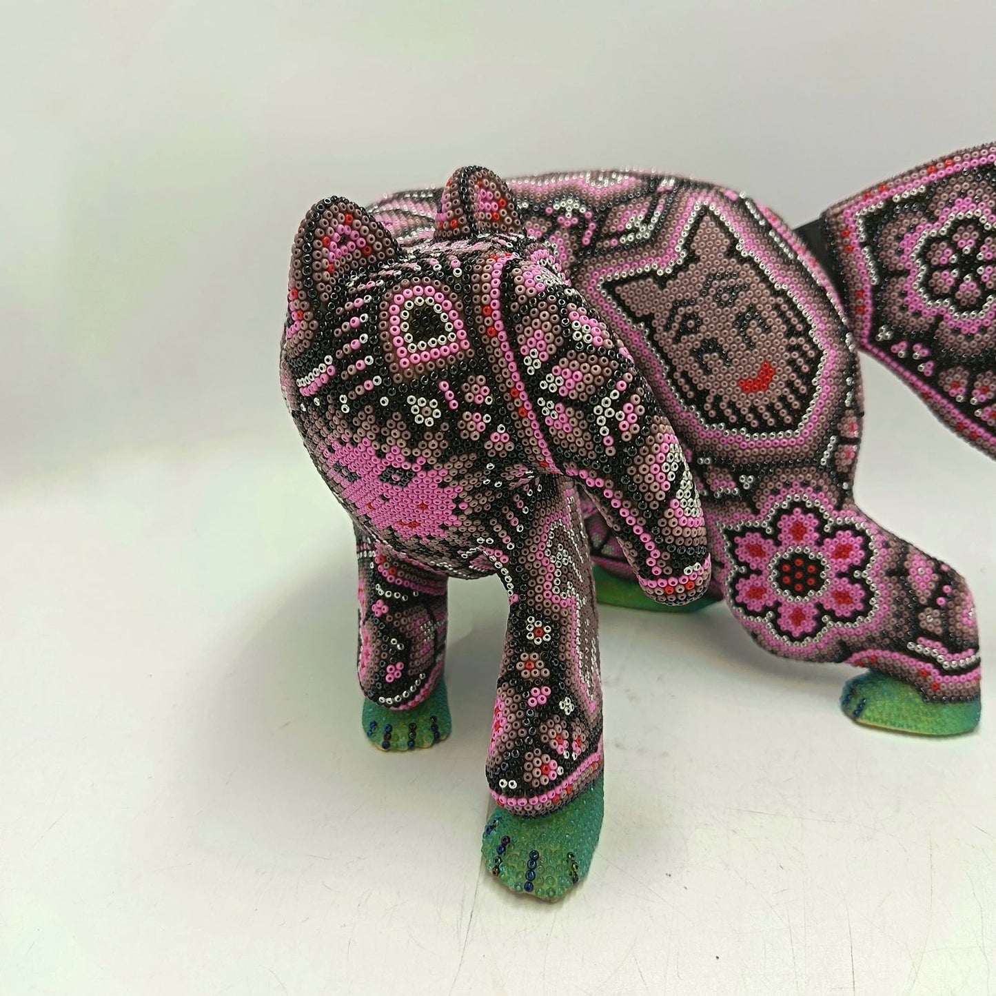 Mexican Huichol Hand Beaded Art, Anteater By Isandro Villa Lopez PP9243
