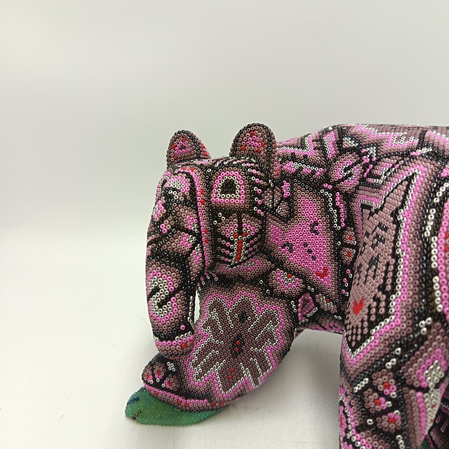 Mexican Huichol Hand Beaded Art, Anteater By Isandro Villa Lopez PP9243