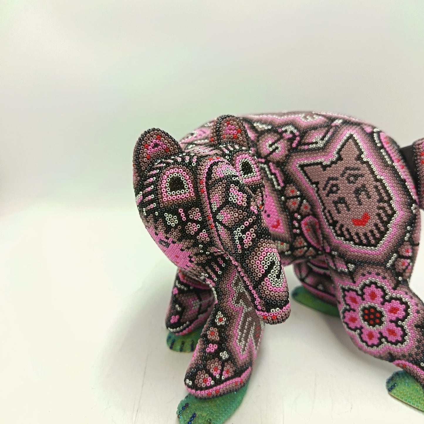 Mexican Huichol Hand Beaded Art, Anteater By Isandro Villa Lopez PP9243
