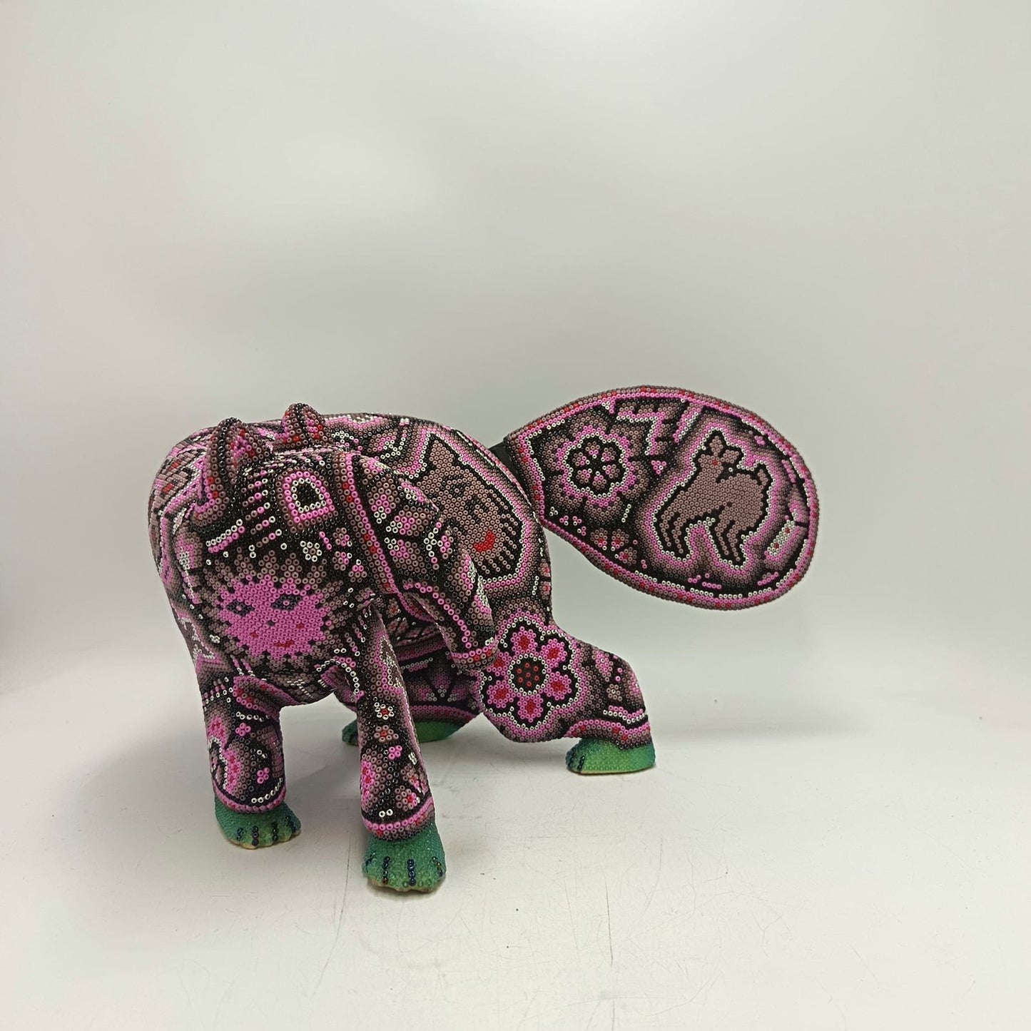 Mexican Huichol Hand Beaded Art, Anteater By Isandro Villa Lopez PP9243