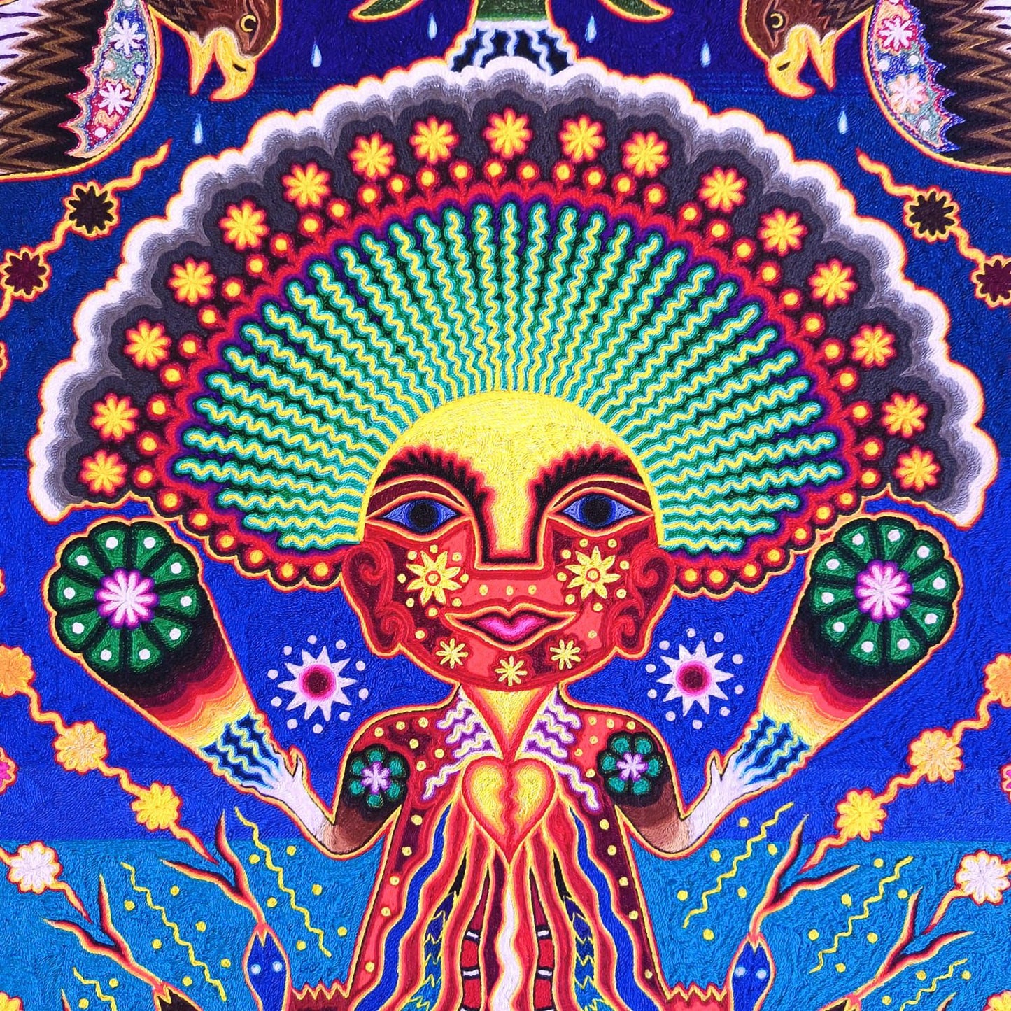 Huichol Indian Yarn Painting by Samuel Hernandez PP9246