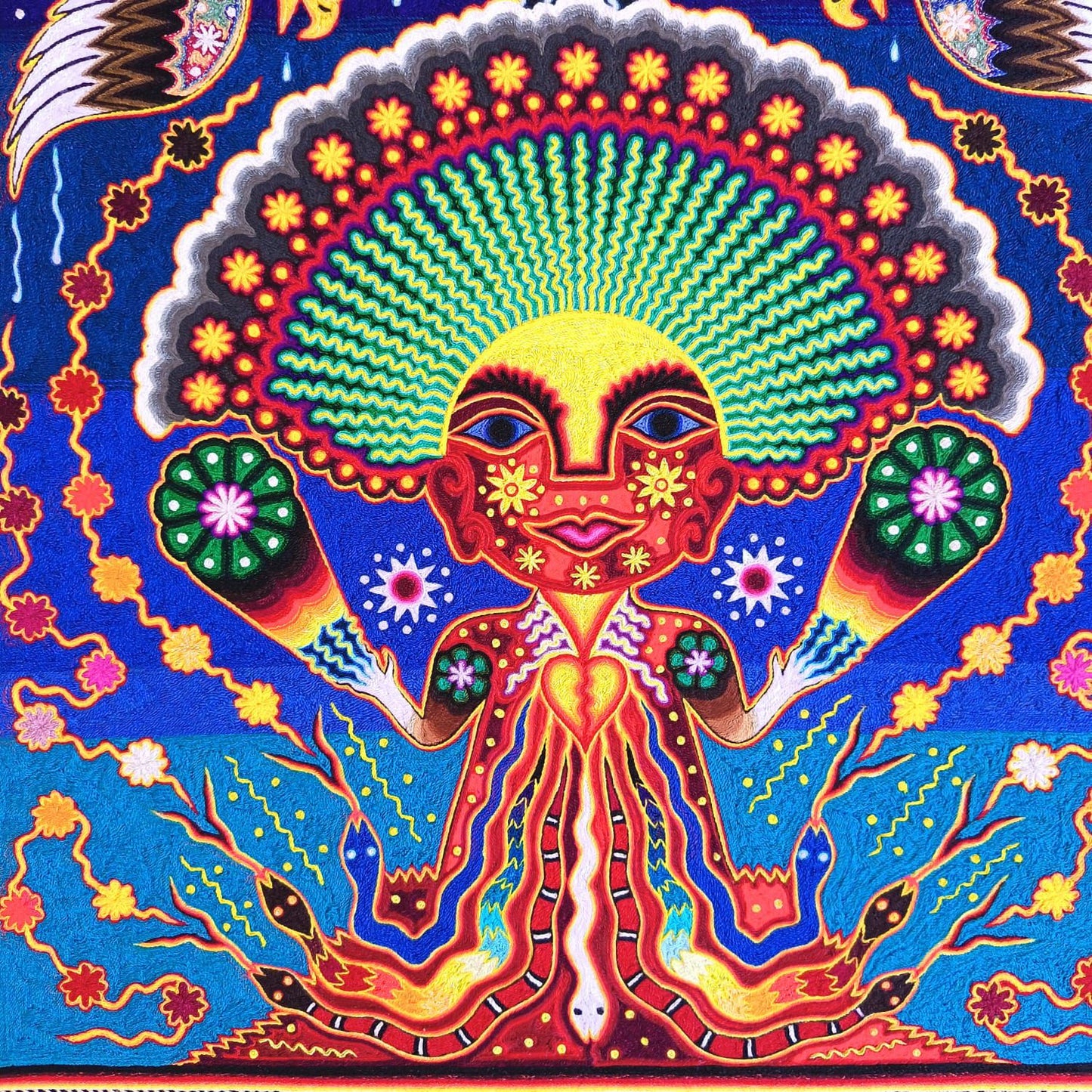 Huichol Indian Yarn Painting by Samuel Hernandez PP9246