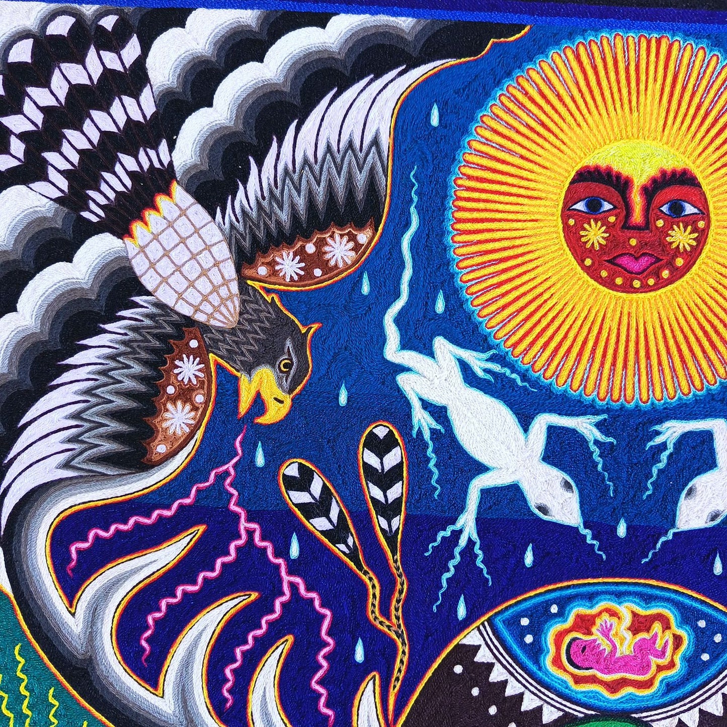 Huichol Indian Yarn Painting by Samuel Hernandez PP9247