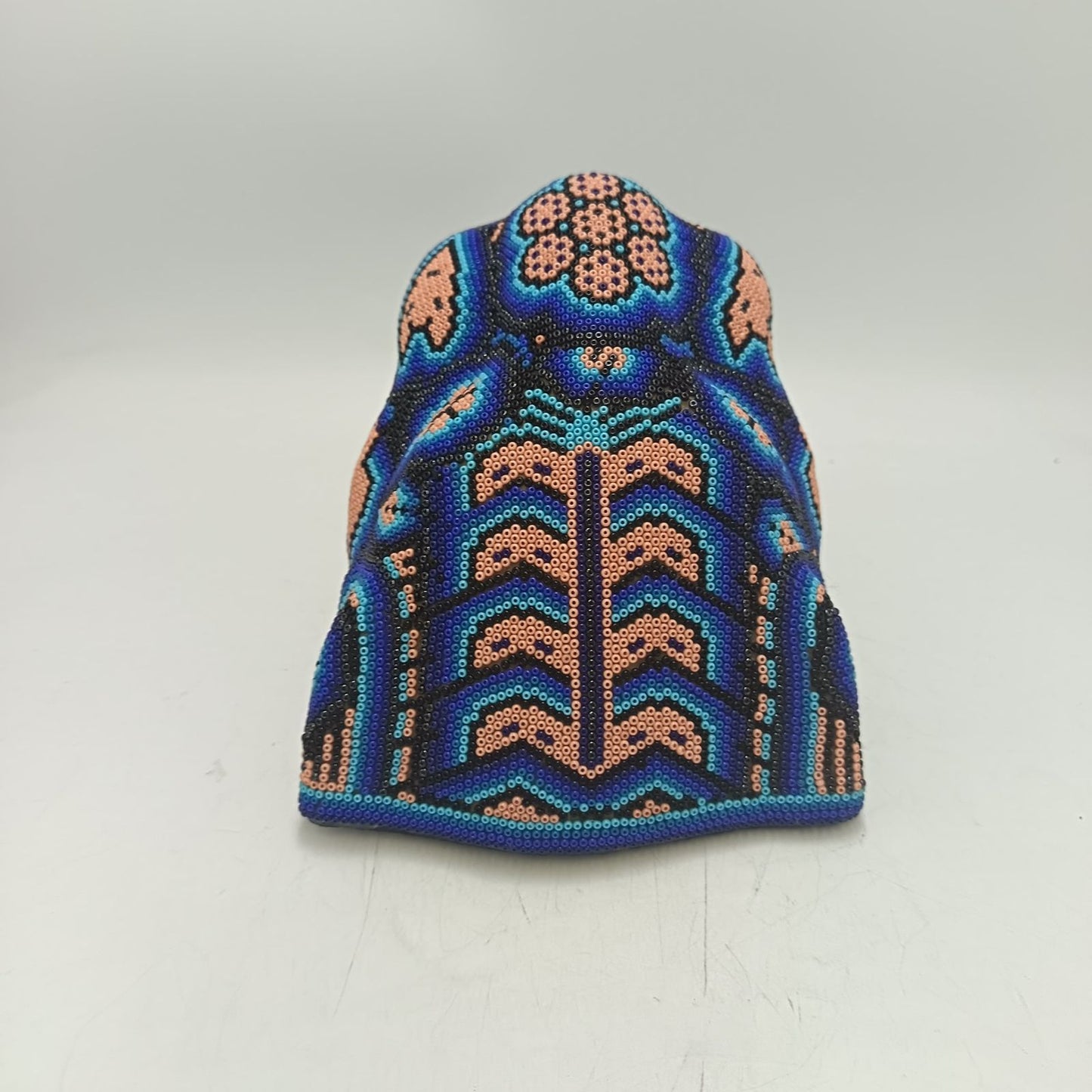Mexican Huichol Hand Beaded Jaguar Head By Honorio Villa Lopez PP9269