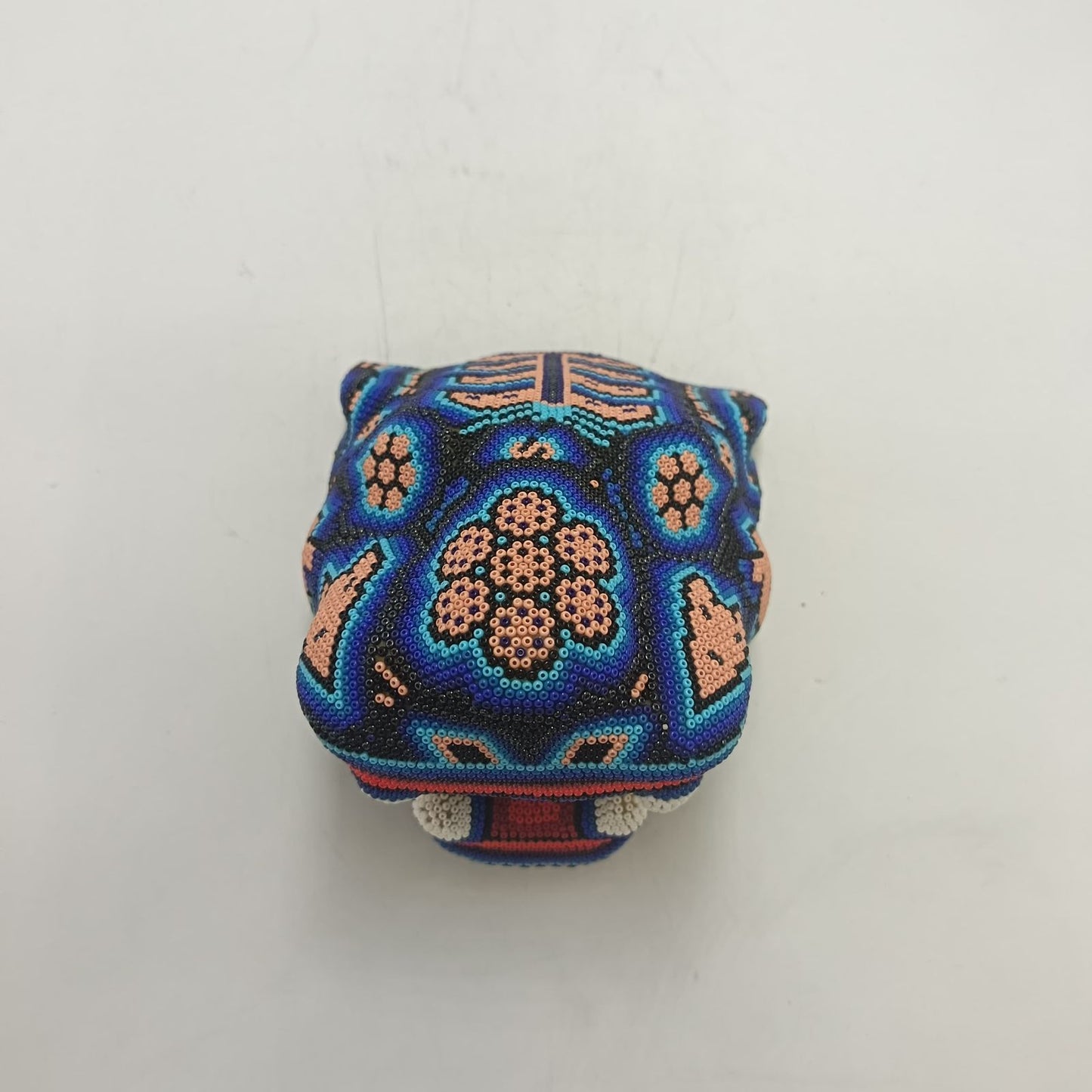 Mexican Huichol Hand Beaded Jaguar Head By Honorio Villa Lopez PP9269