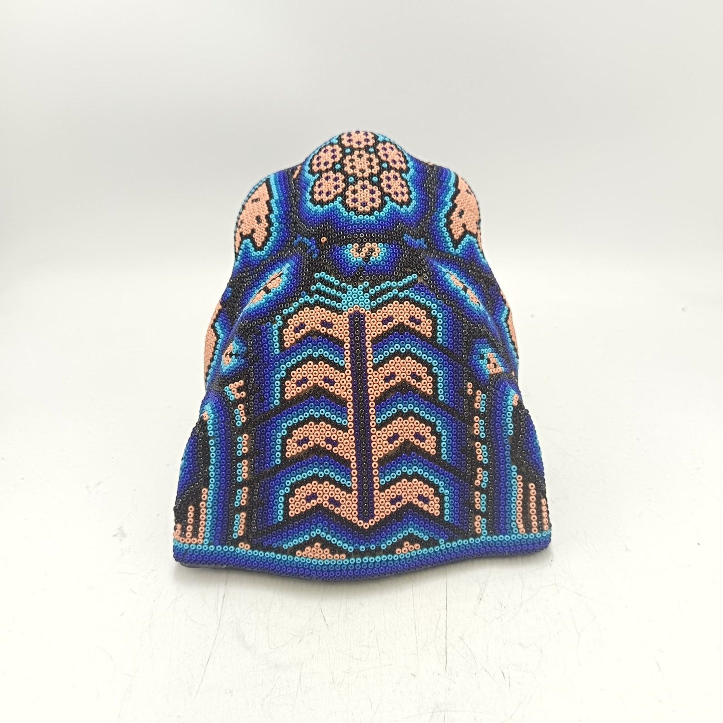 Mexican Huichol Hand Beaded Jaguar Head By Honorio Villa Lopez PP9269
