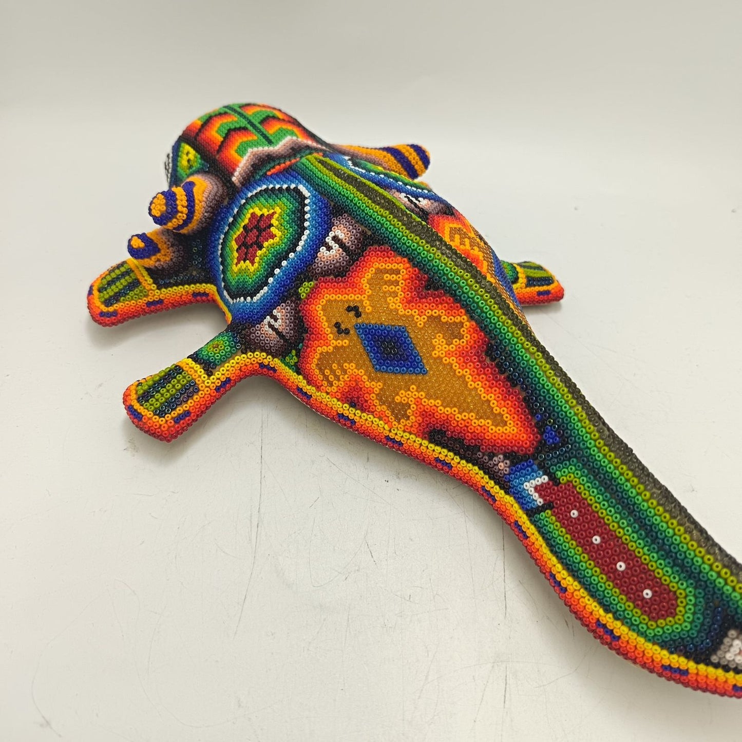 Mexican Huichol Hand Beaded Axolot By Honorio Villa Lopez PP9273 Oaxaca