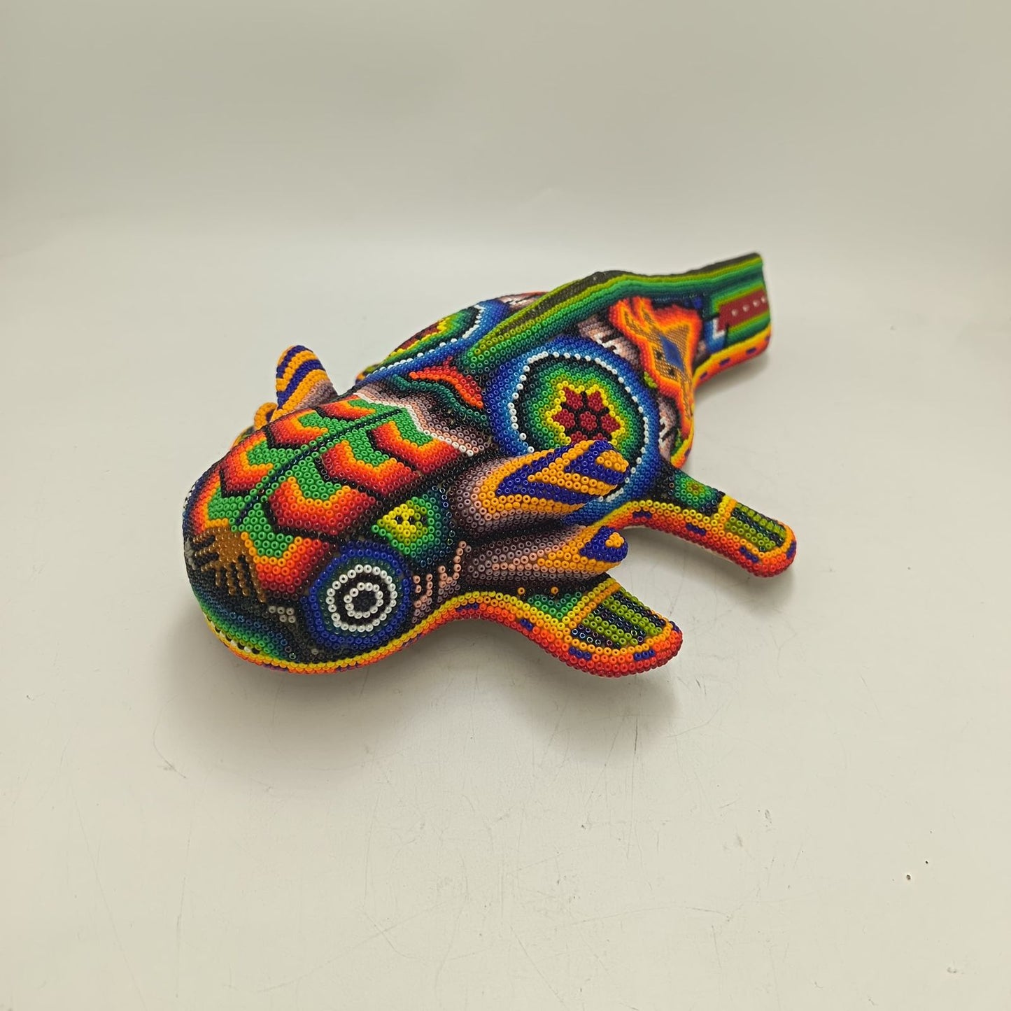 Mexican Huichol Hand Beaded Axolot By Honorio Villa Lopez PP9273 Oaxaca