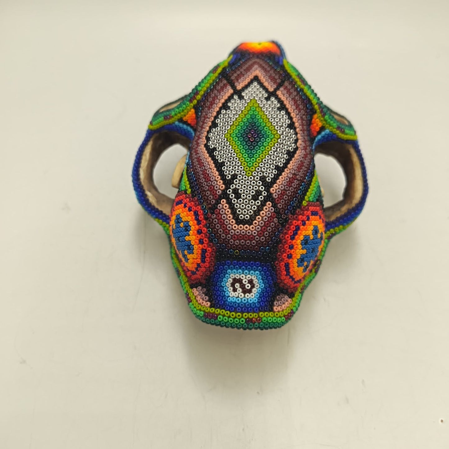 Mexican Huichol Hand Beaded Wildcat By Honorio Villa Lopez PP9374