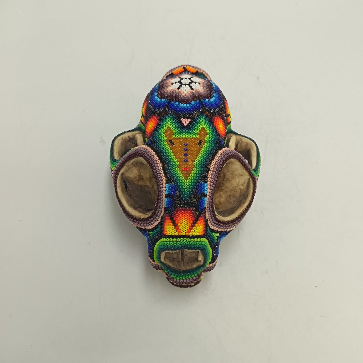 Mexican Huichol Hand Beaded Wildcat By Honorio Villa Lopez PP9275 Oaxaca