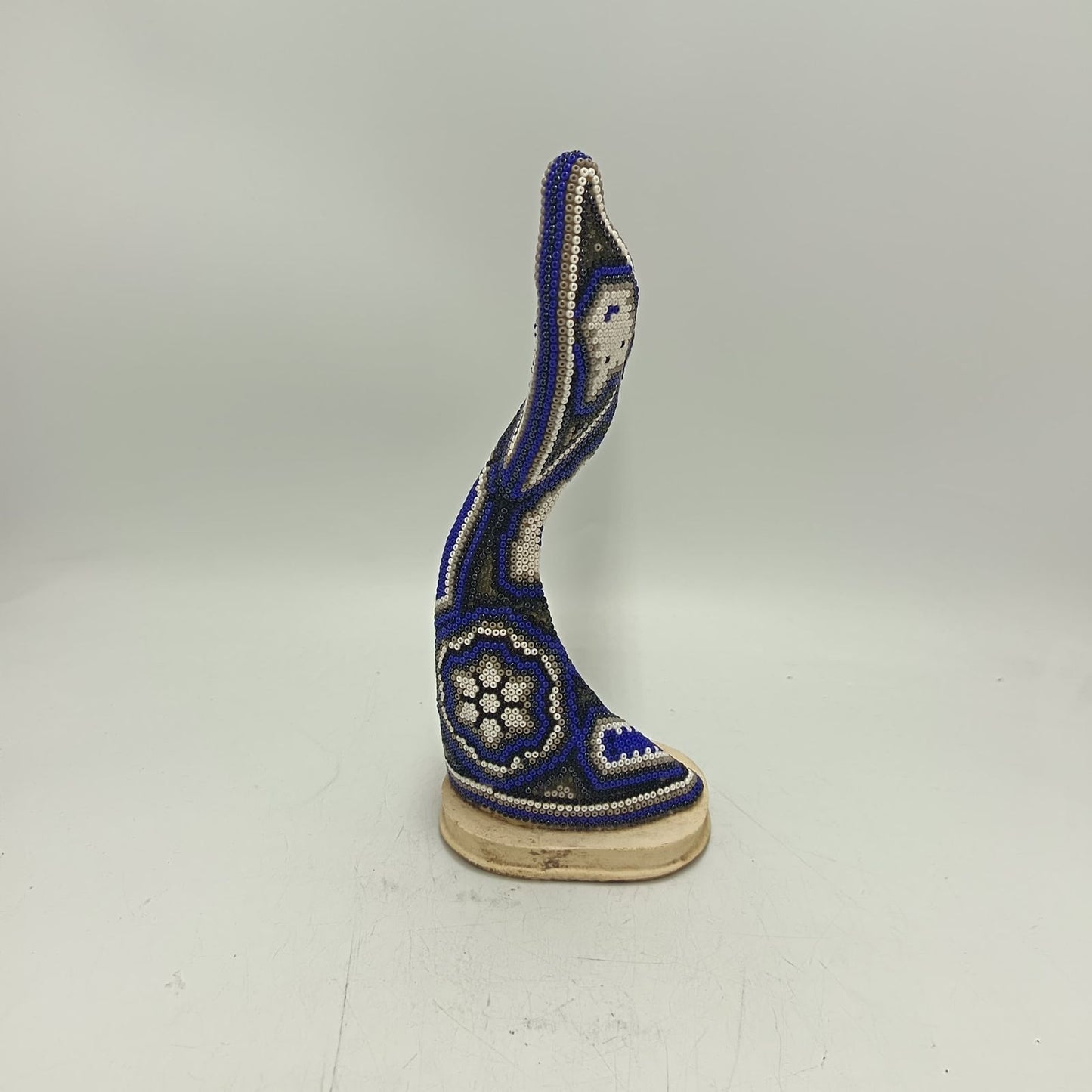 Mexican Folk Art Huichol Beaded Whale Tail By Honorio Villa Lopez PP9277