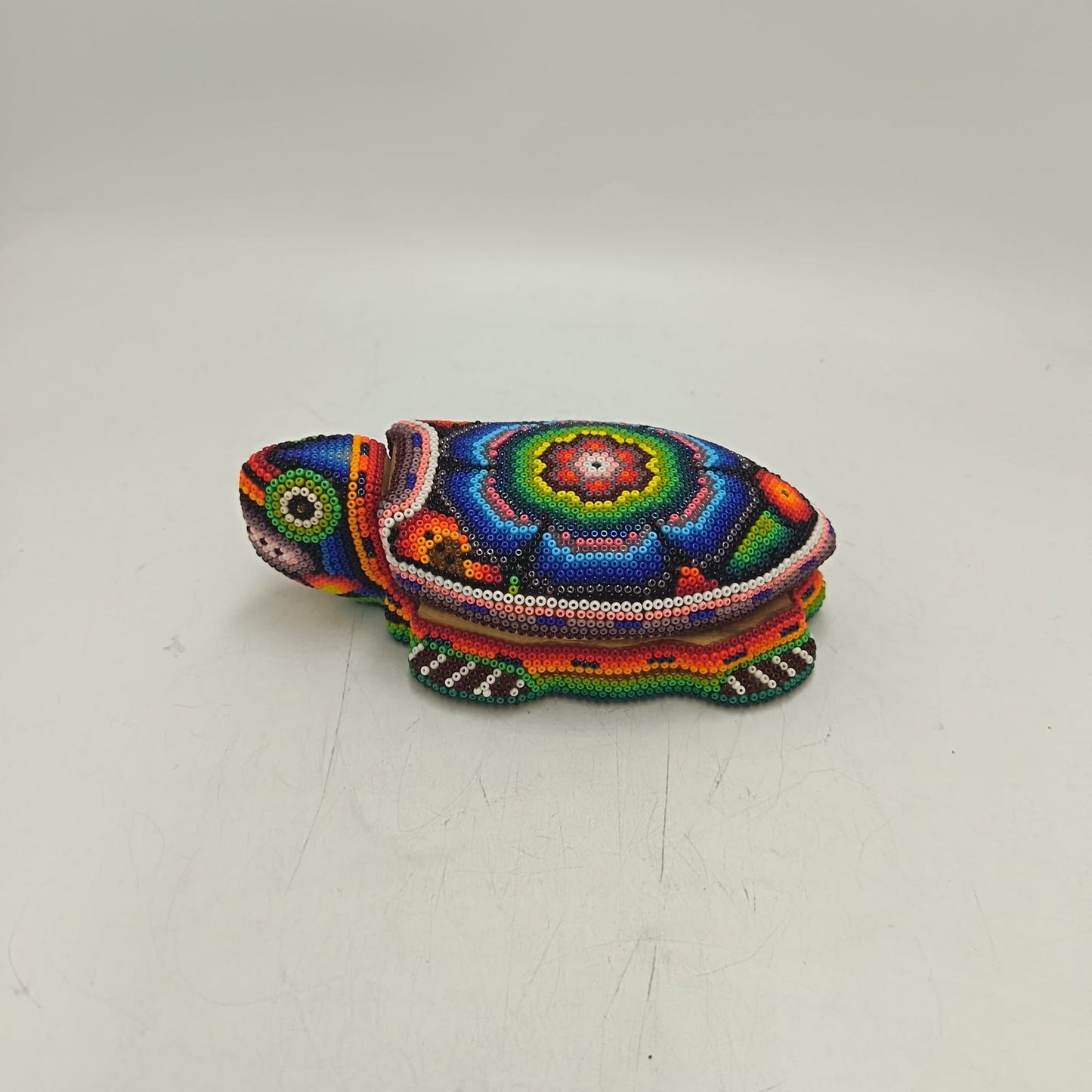 Mexican Huichol Hand Beaded Turtle Jeweler By Honorio Villa Lopez PP9280