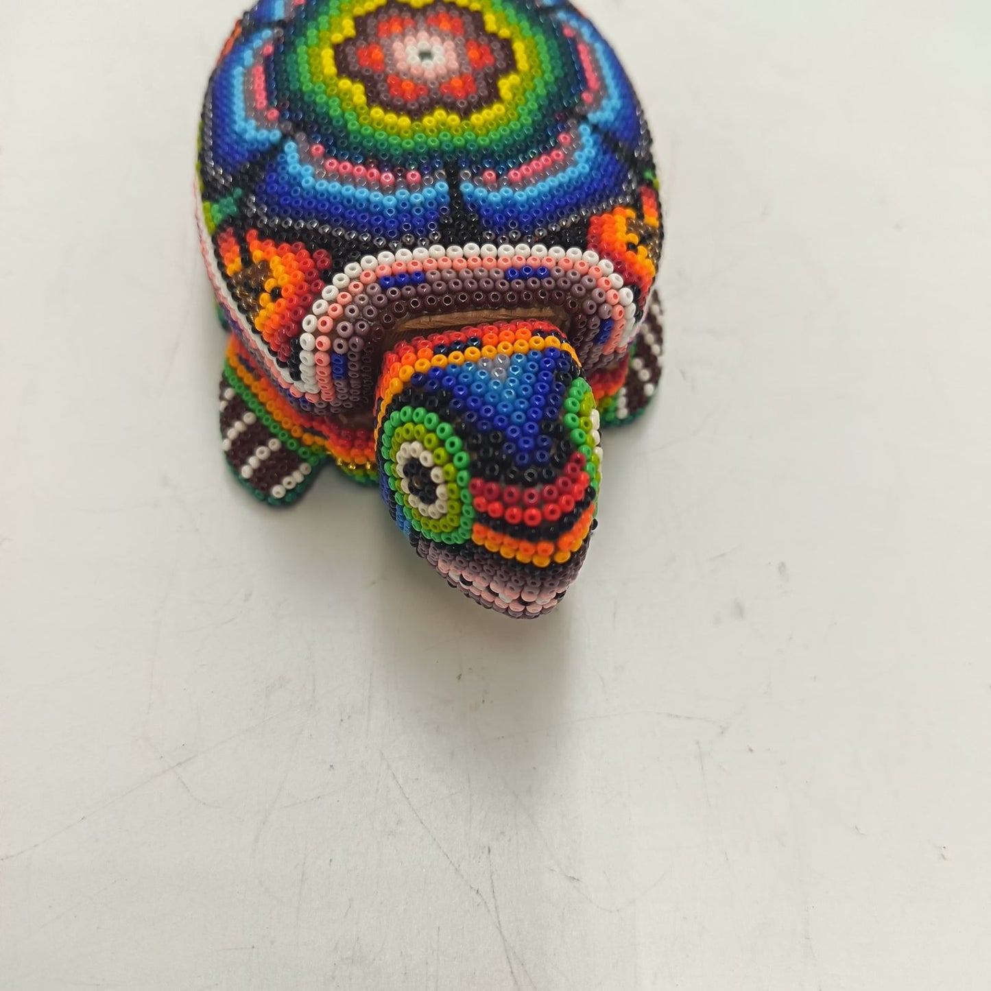 Mexican Huichol Hand Beaded Turtle Jeweler By Honorio Villa Lopez PP9280