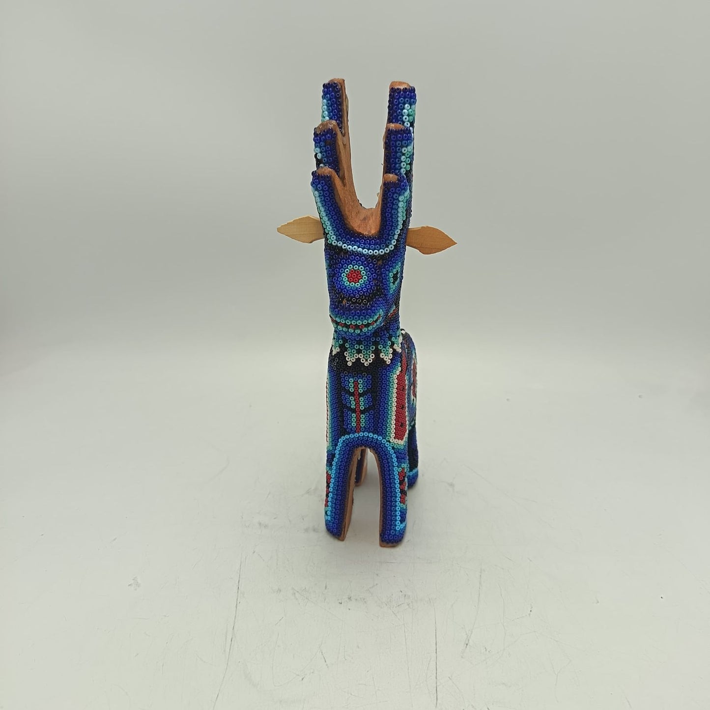 Mexican Folk Art Huichol Beaded Deer By Honorio Villa Lopez PP9286